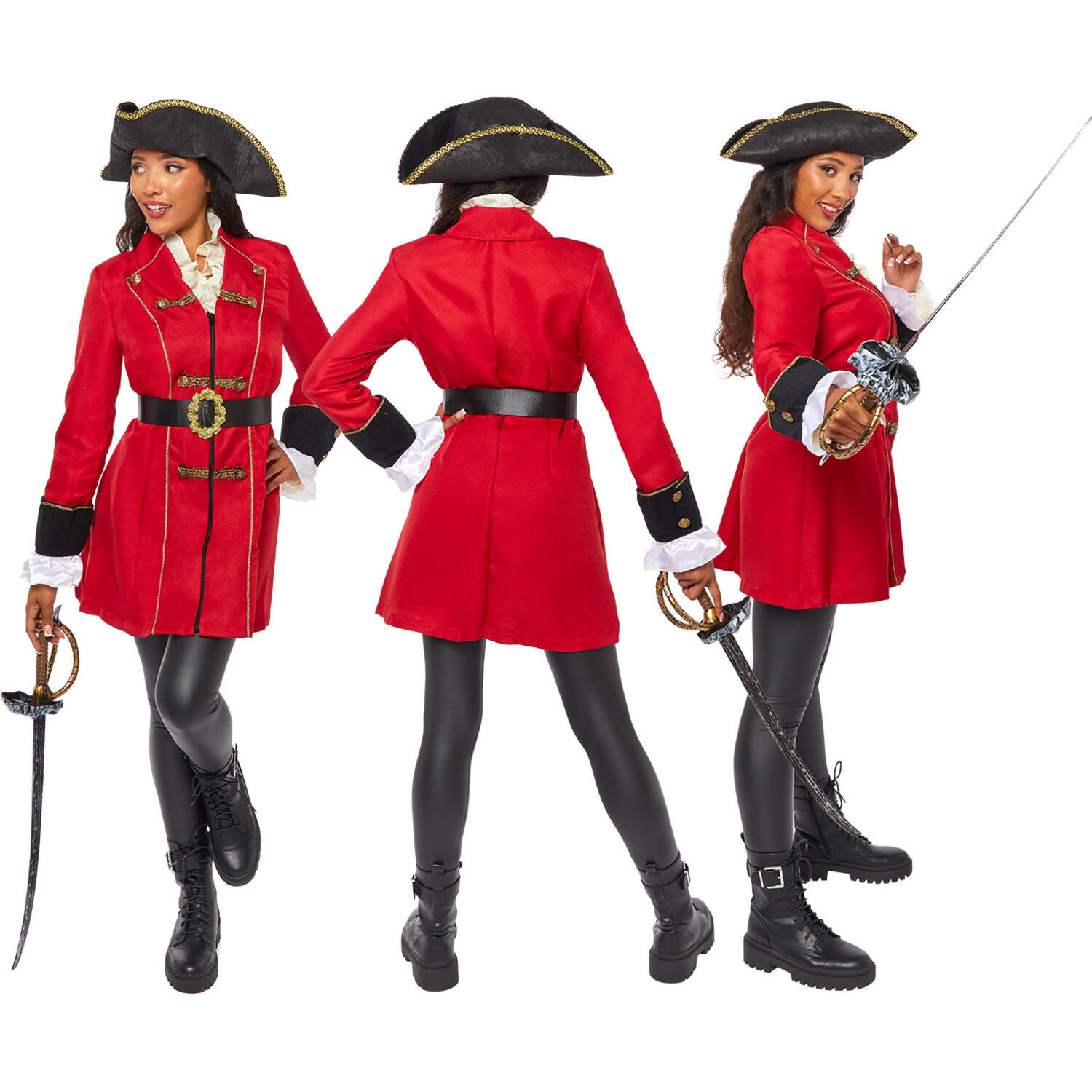 Womens Costume Captain Pirate Ladies Extra Large