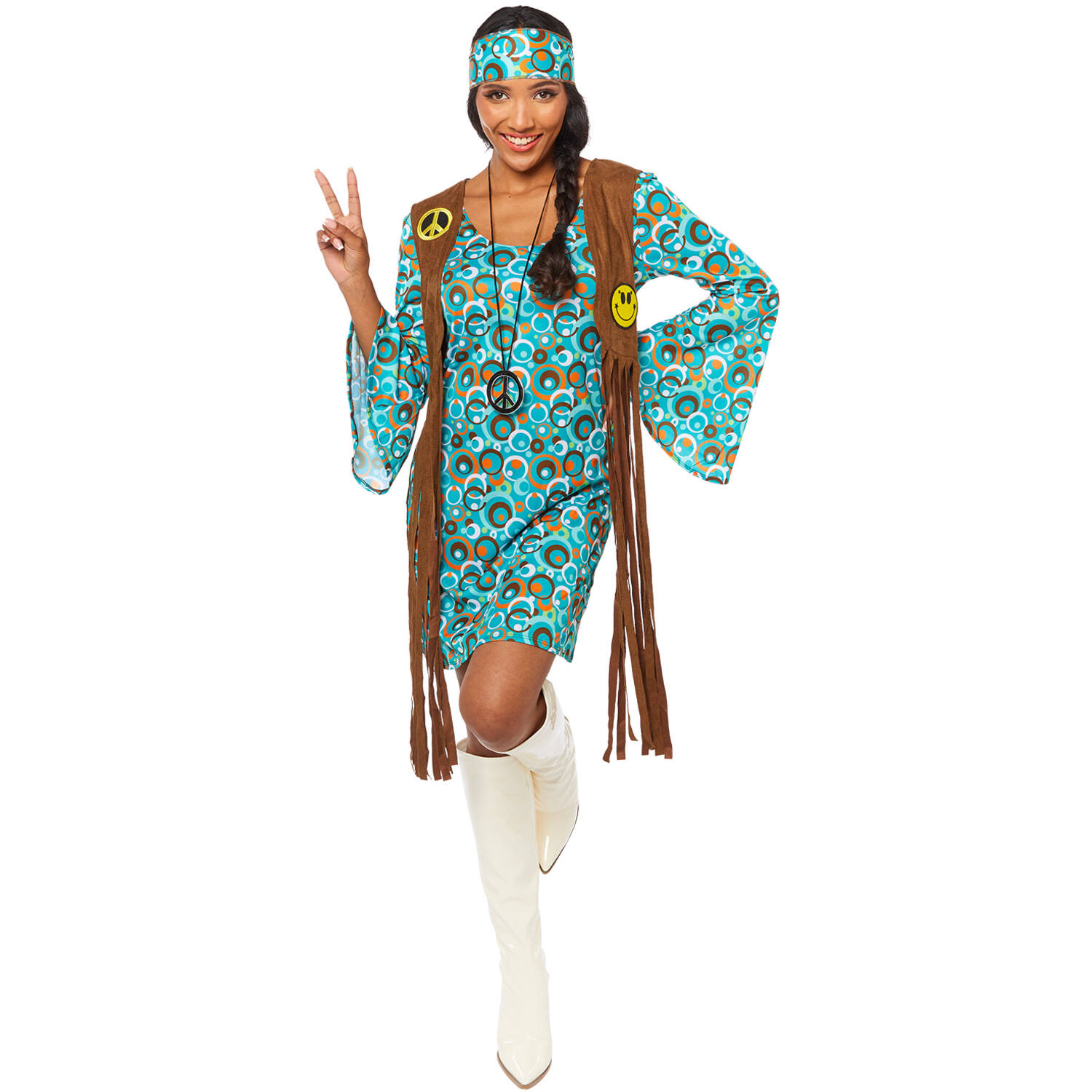 Womens Costume Peace Party Hippie Small