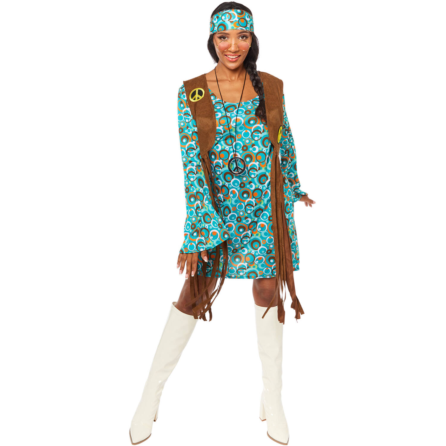 Womens Costume Peace Party Hippie Small
