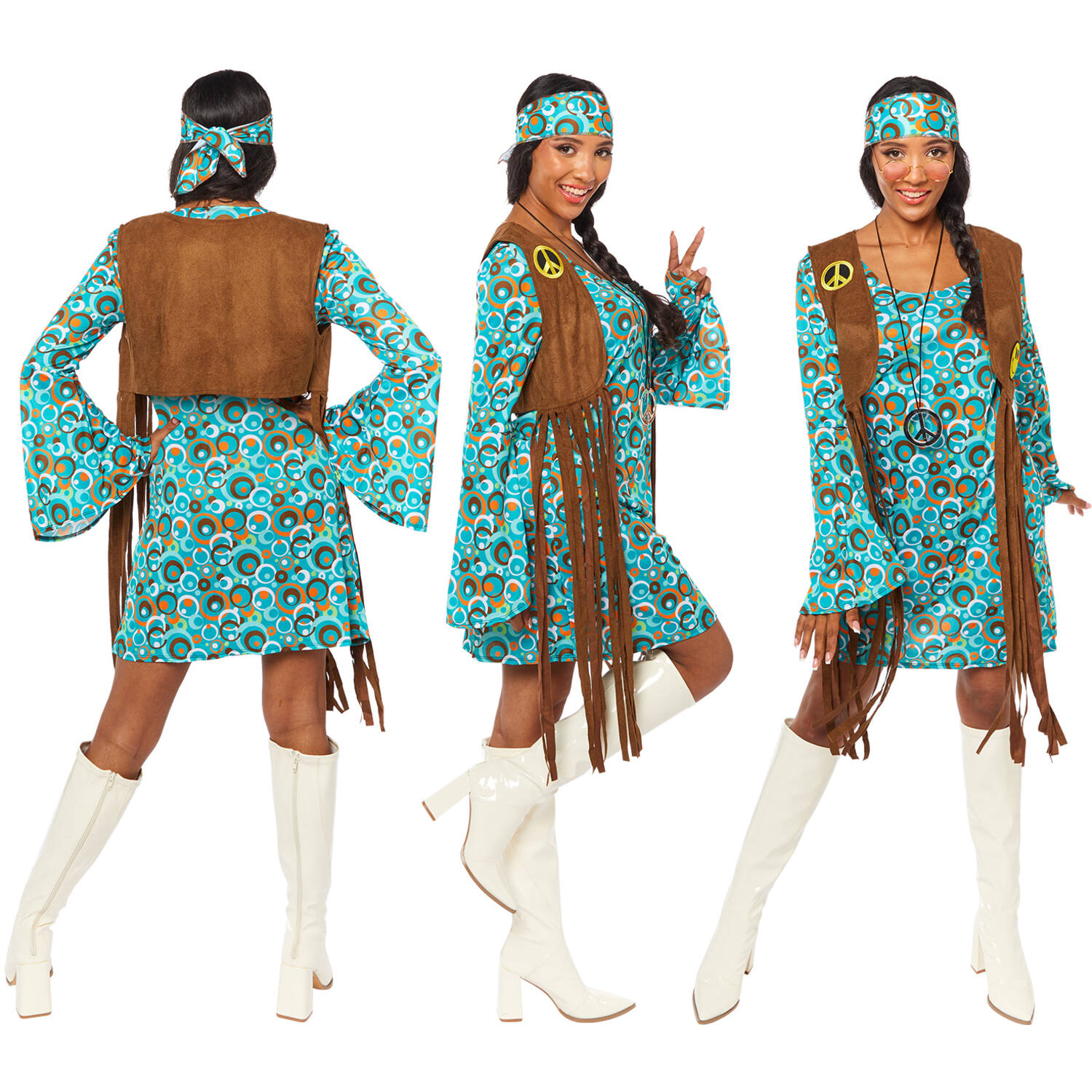 Womens Costume Peace Party Hippie Small