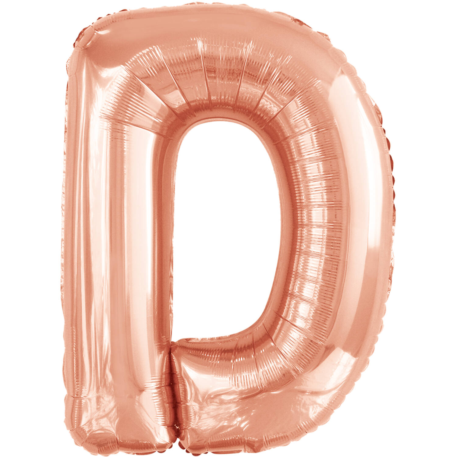 Large Letter D Rose Gold Foil Balloon N34 Packaged 84 cm x 62 cm