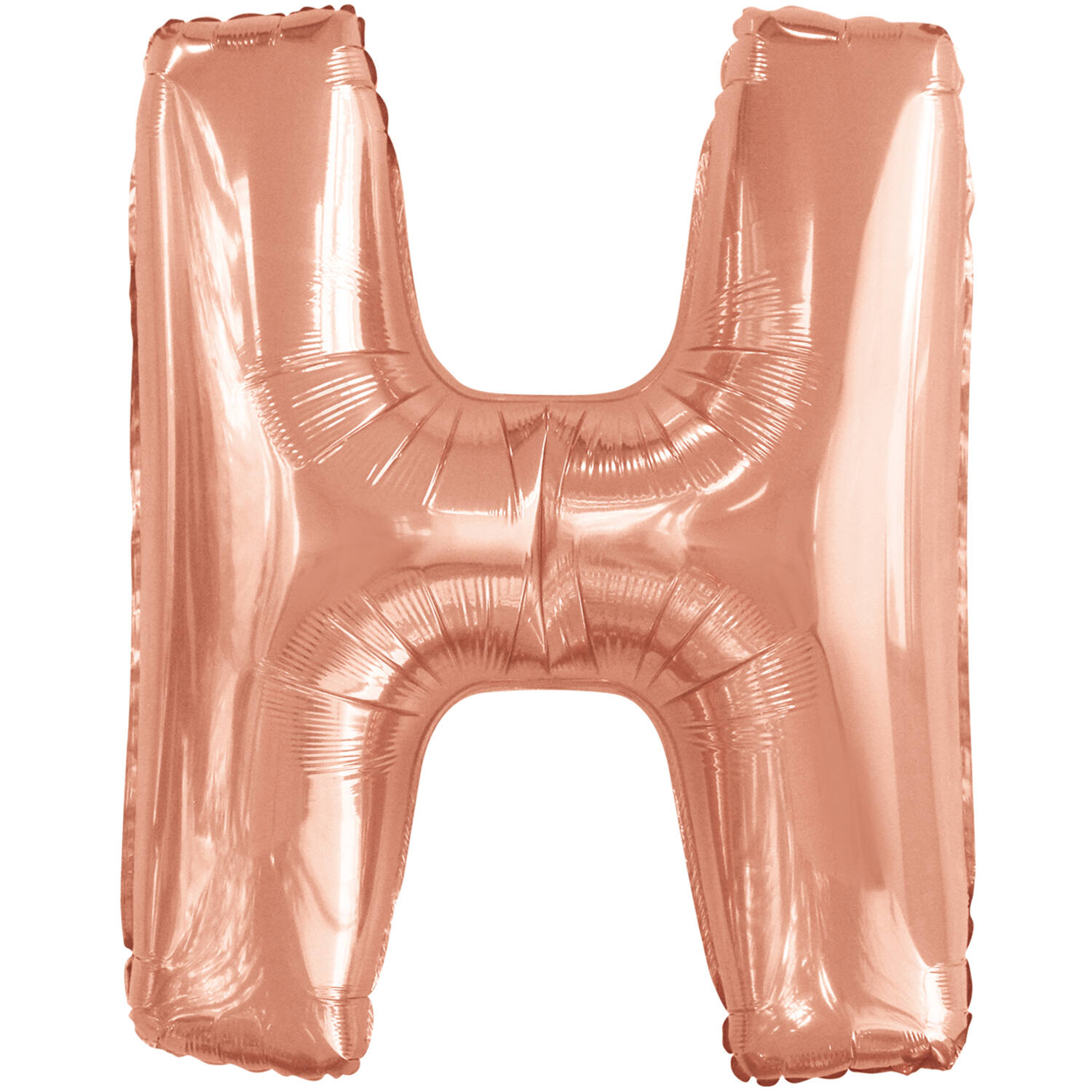 Large Letter H Rose Gold Foil Balloon N34 Packaged 85 cm x 67 cm
