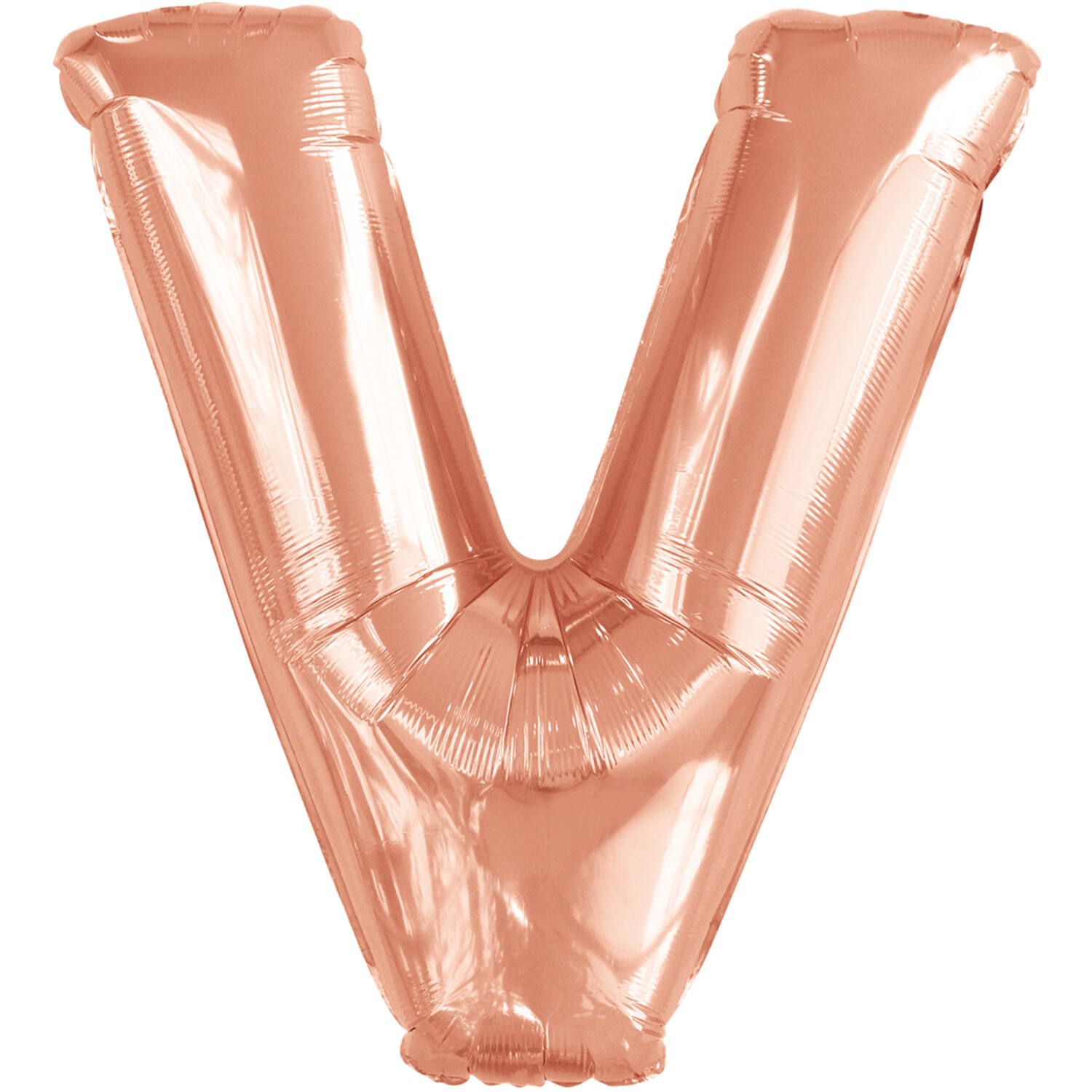 Large Letter V Rose Gold Foil Balloon N34 Packaged 84 cm x 78 cm