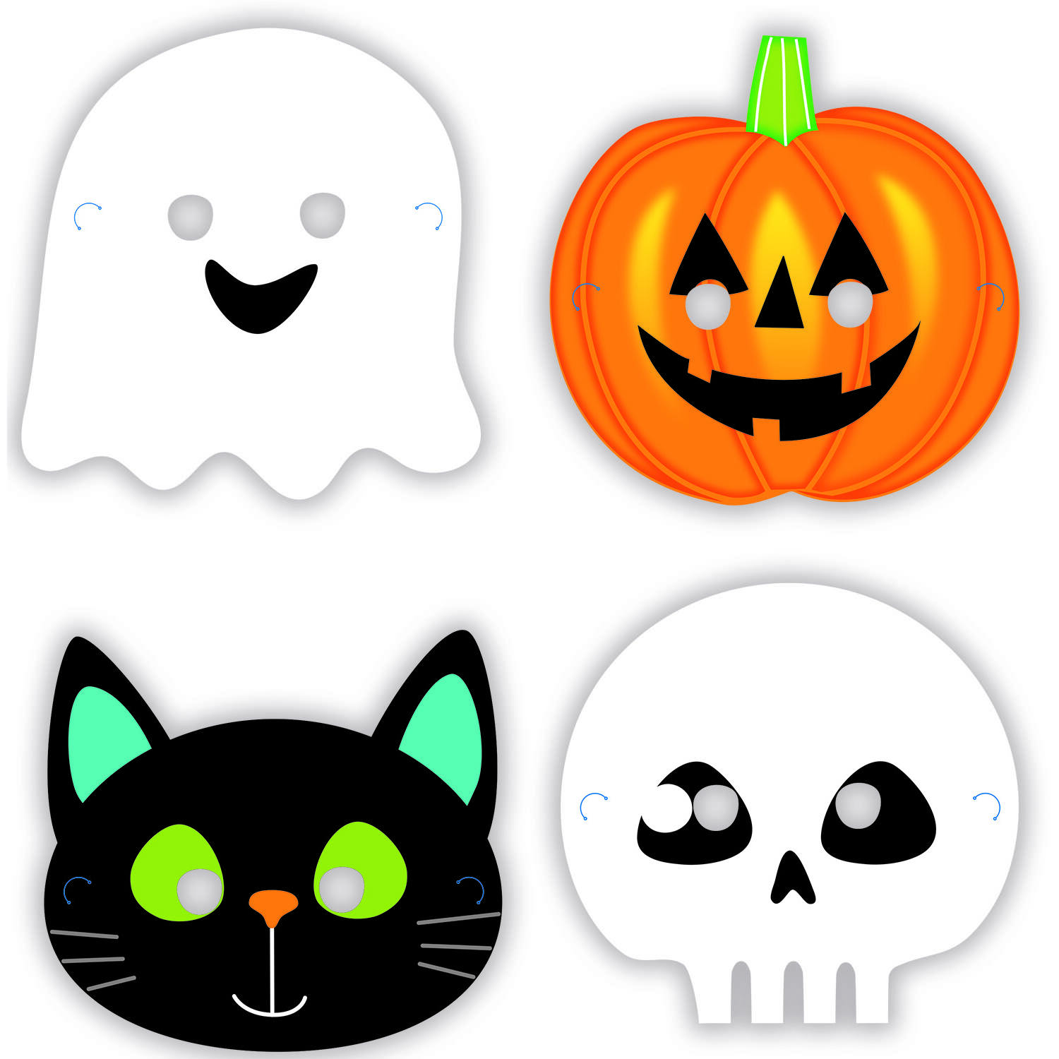 8 Masks Halloween Friends Paper 16 x 23 cm