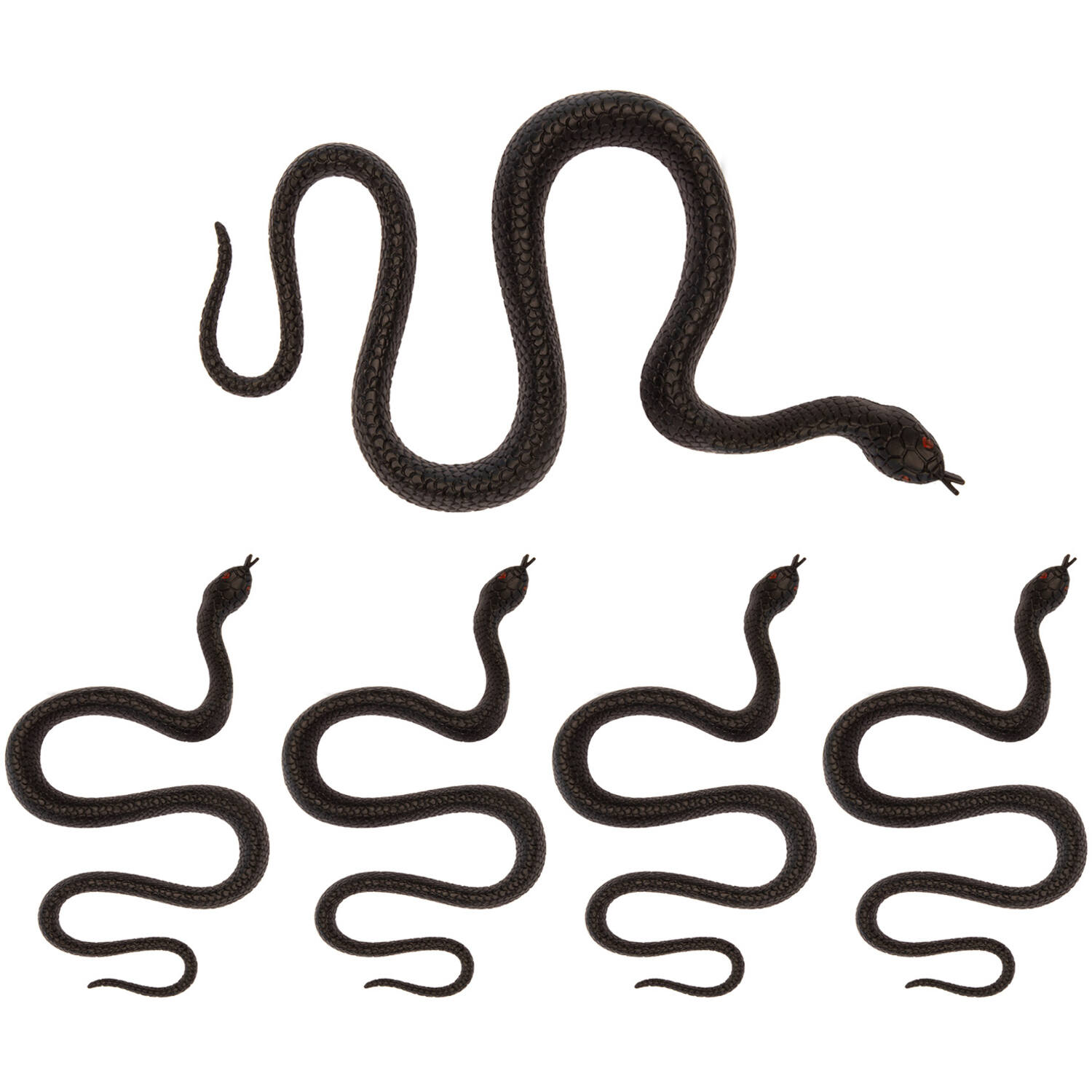 5 Snakes Black Plastic Length 35 cm