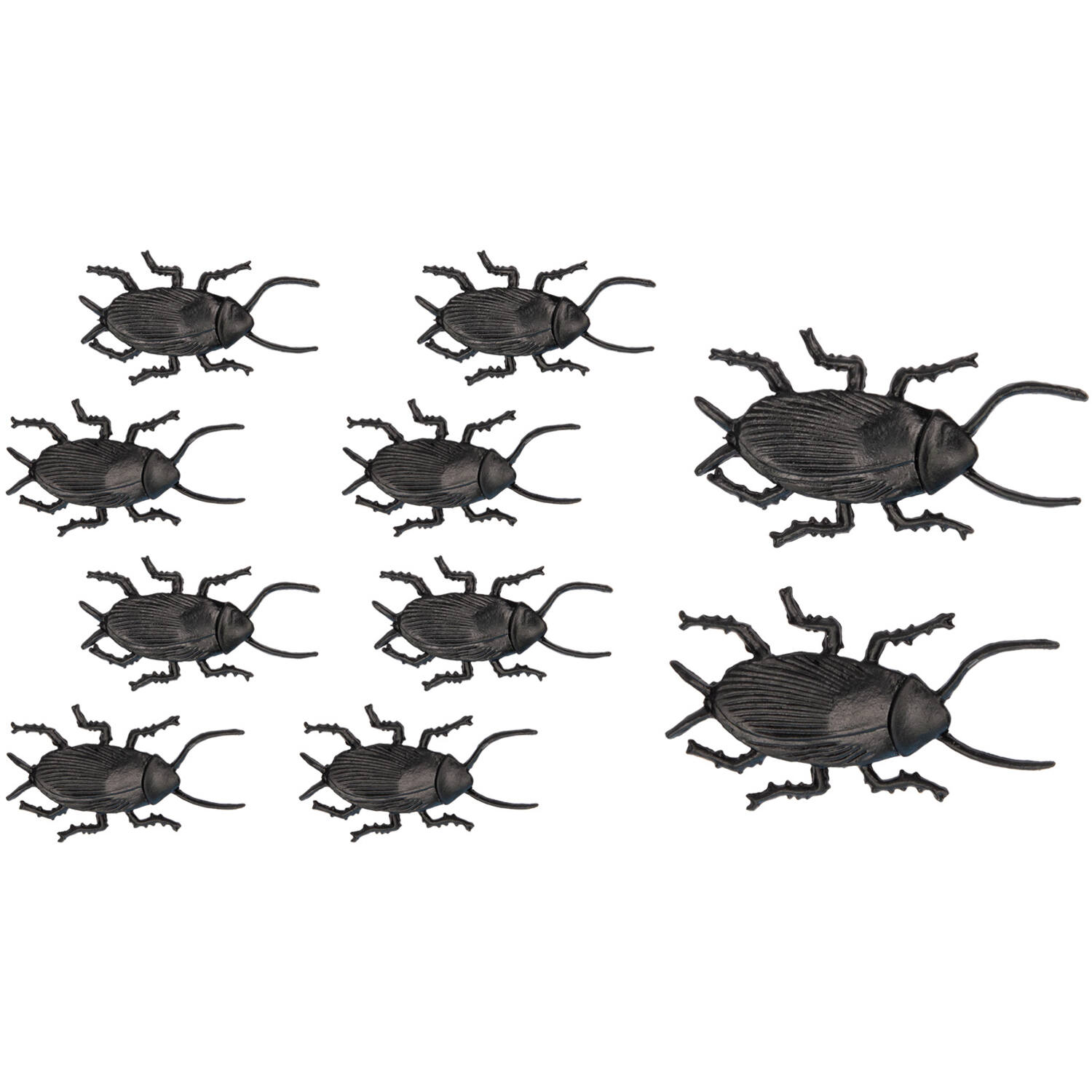 10 Cockroaches Brown Plastic Length 5 cm
