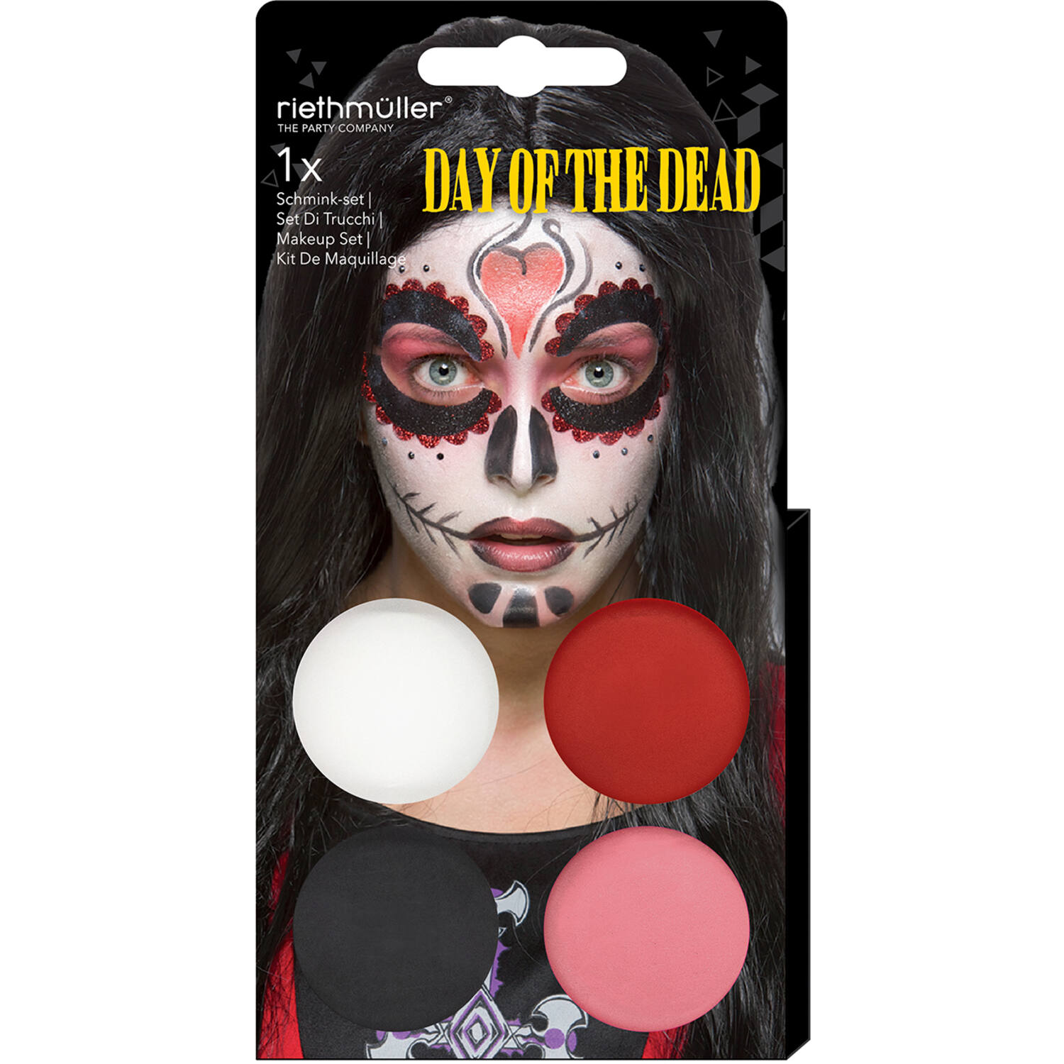 Aqua Kit Day Of The Dead (4 x Face Paint 3.5 g / 1 Brush)