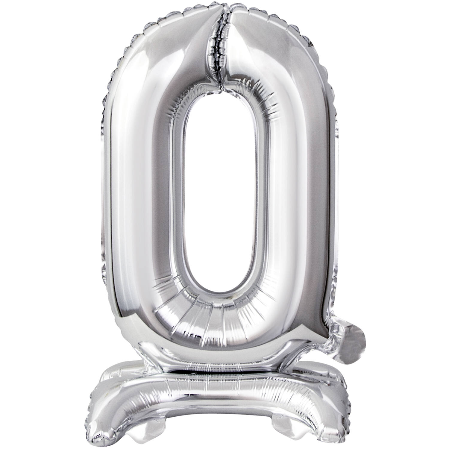 Mini Number 0 Silver Foil Balloon N16 Packaged 36 cm x 22 cm