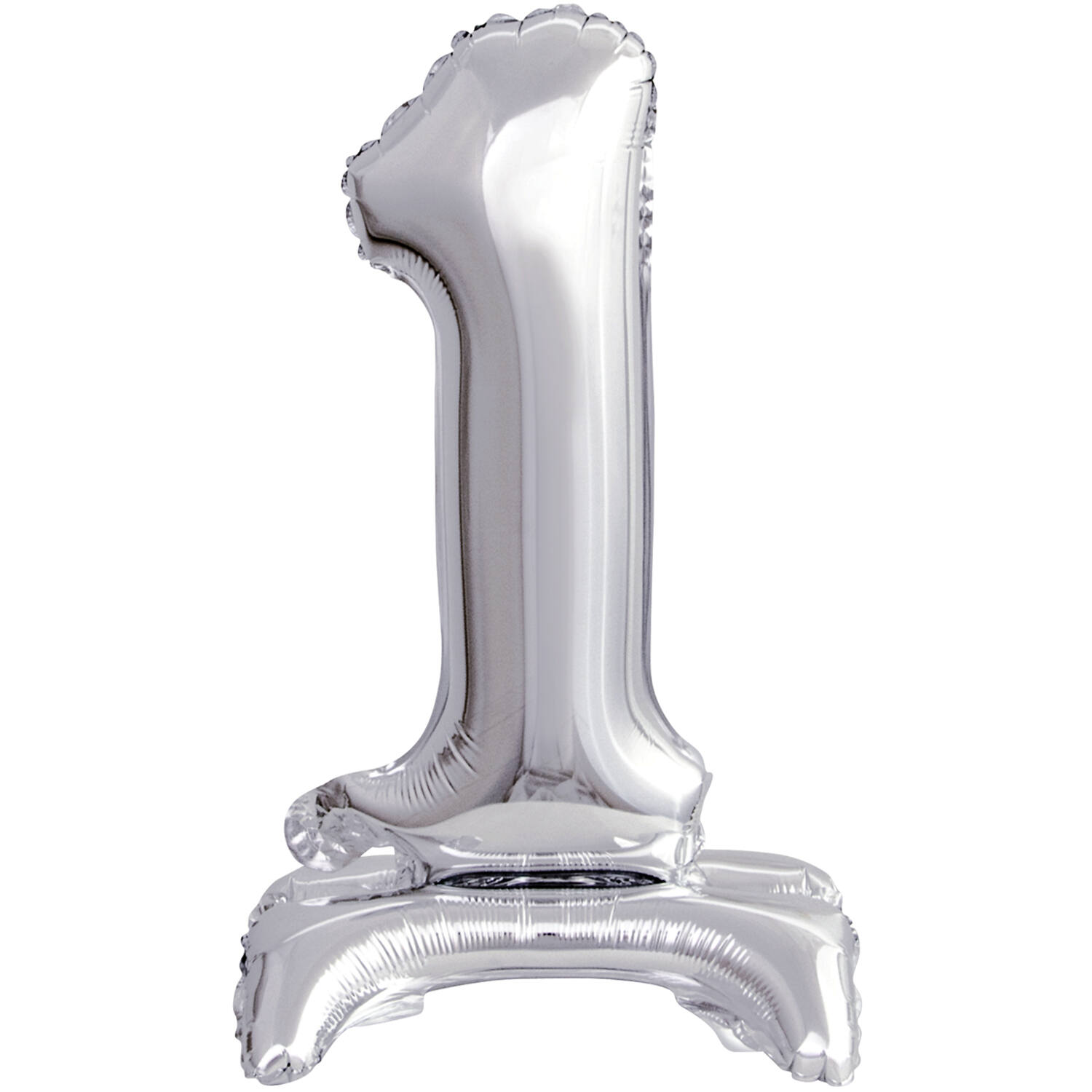 Mini Number 1 Silver Foil Balloon N16 Packaged 39 cm x 22 cm