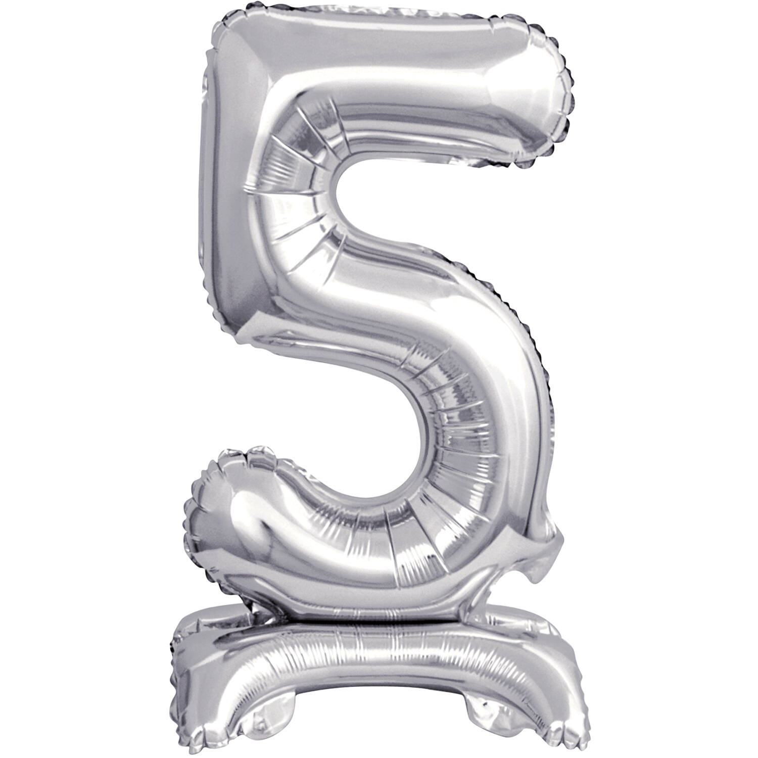 Mini Number 5 Silver Foil Balloon N16 Packaged 38 cm x 22 cm