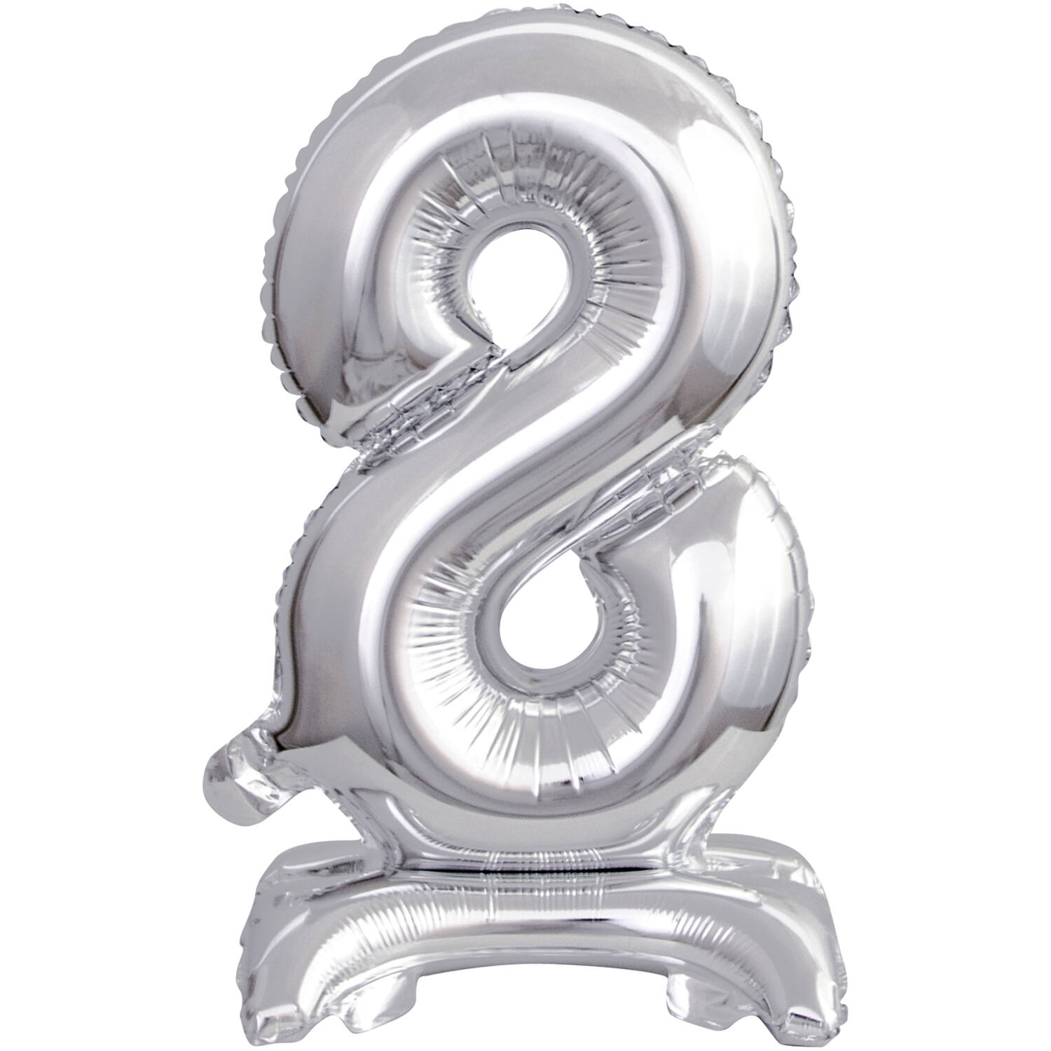 Mini Number 8 Silver Foil Balloon N16 Packaged 37 cm x 22 cm