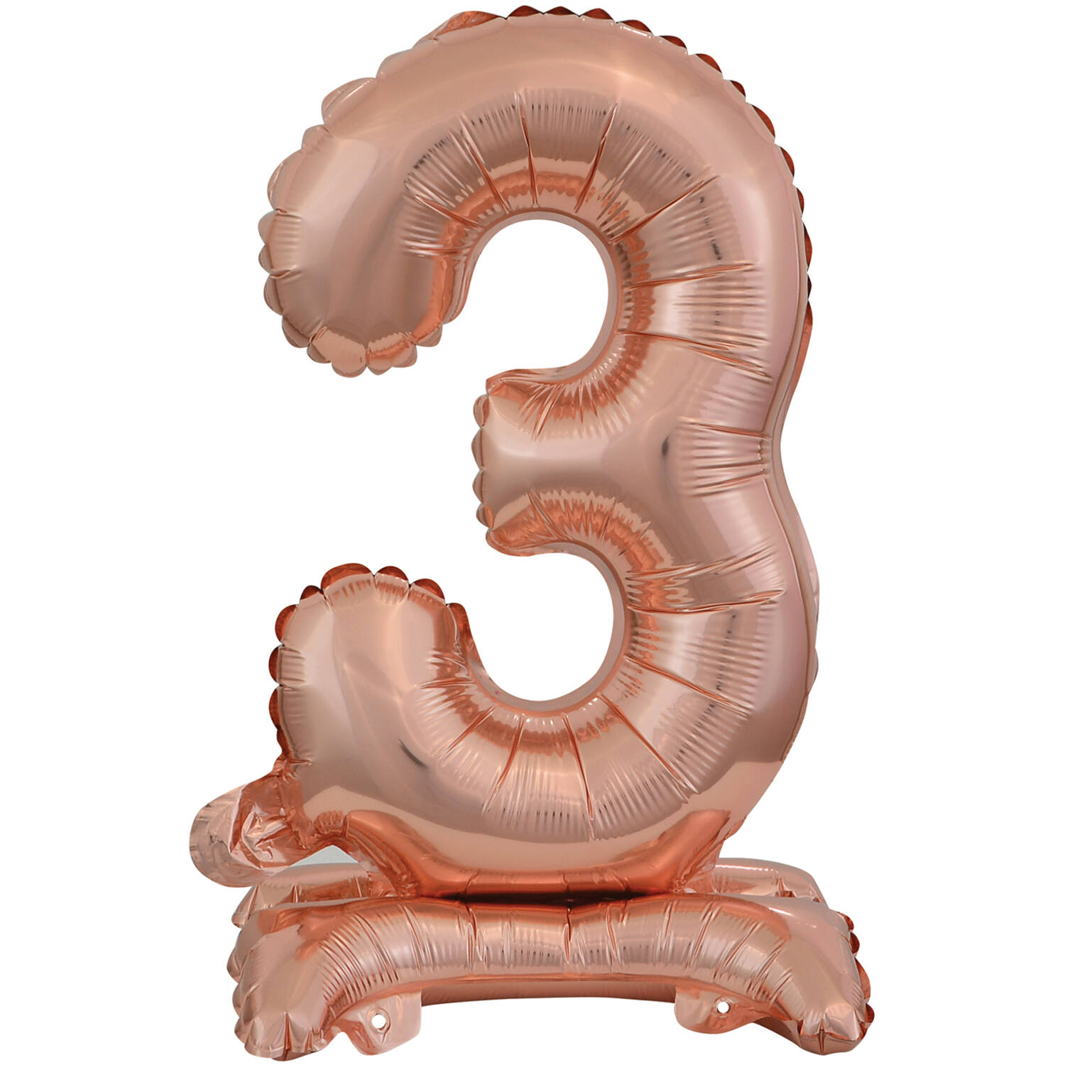 Mini Number 3 Rose Gold Foil Balloon N16 Packaged 37 cm x 22 cm