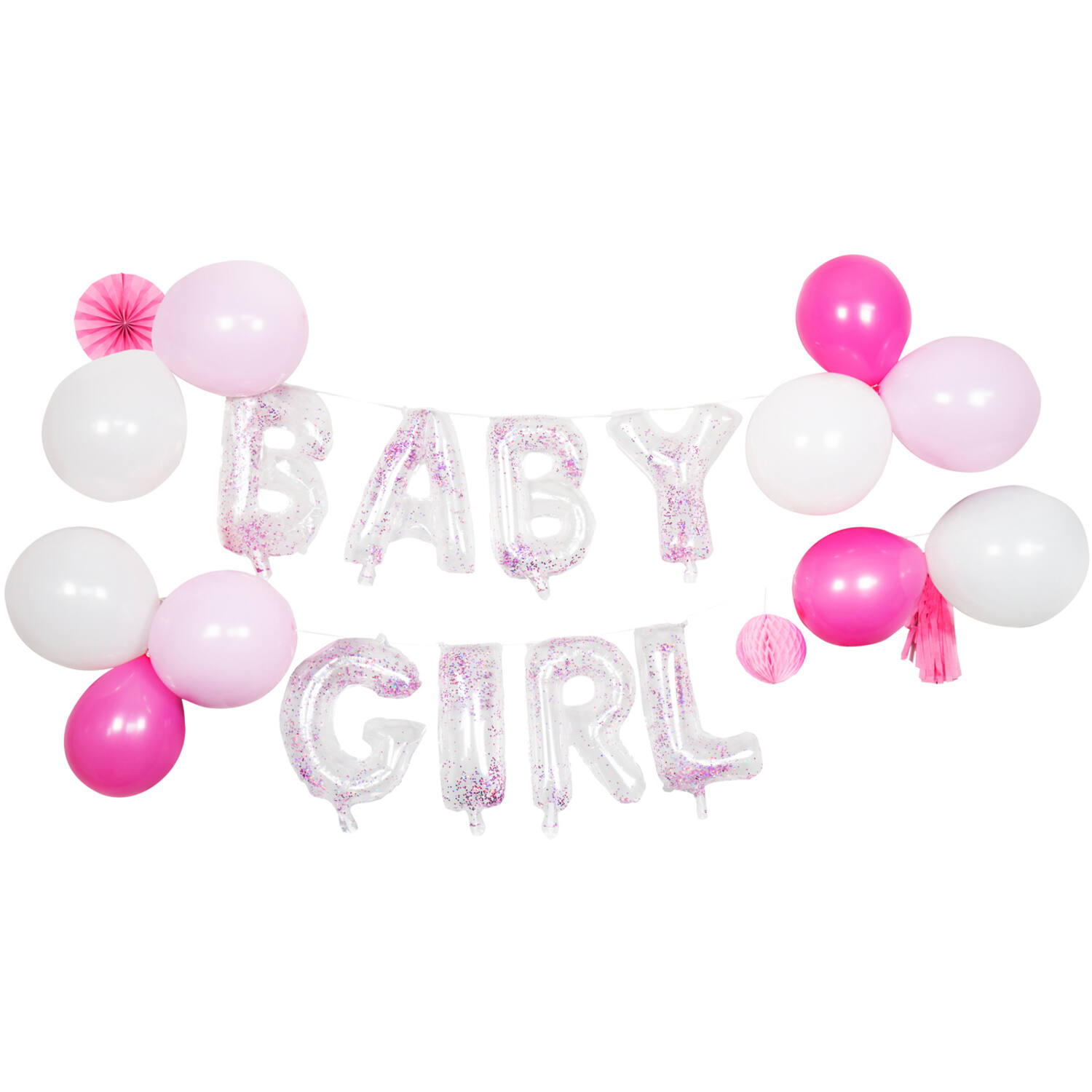 Decoration Kit Balloon Garland Baby Girl Latex / Paper / Plastic 23 Parts