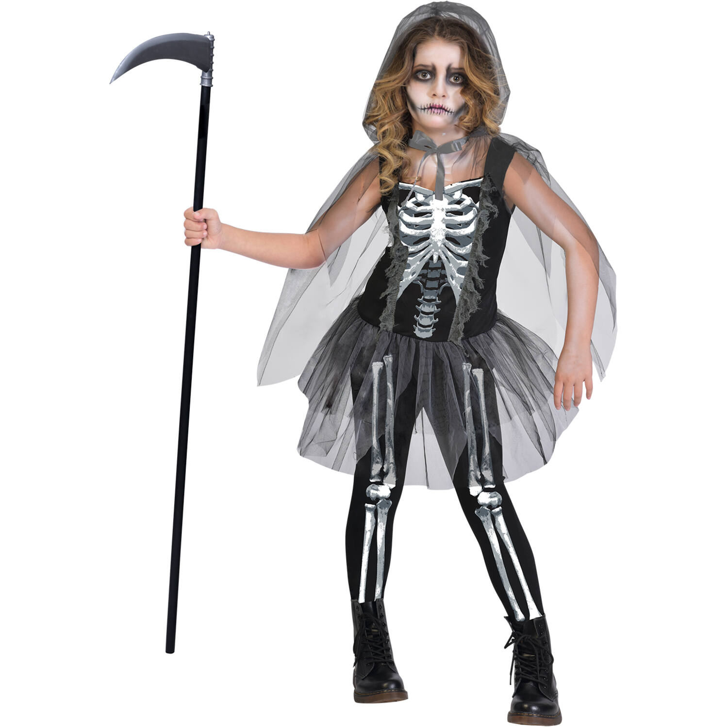 Child Costume Skeleton Reaper 10-12 Years