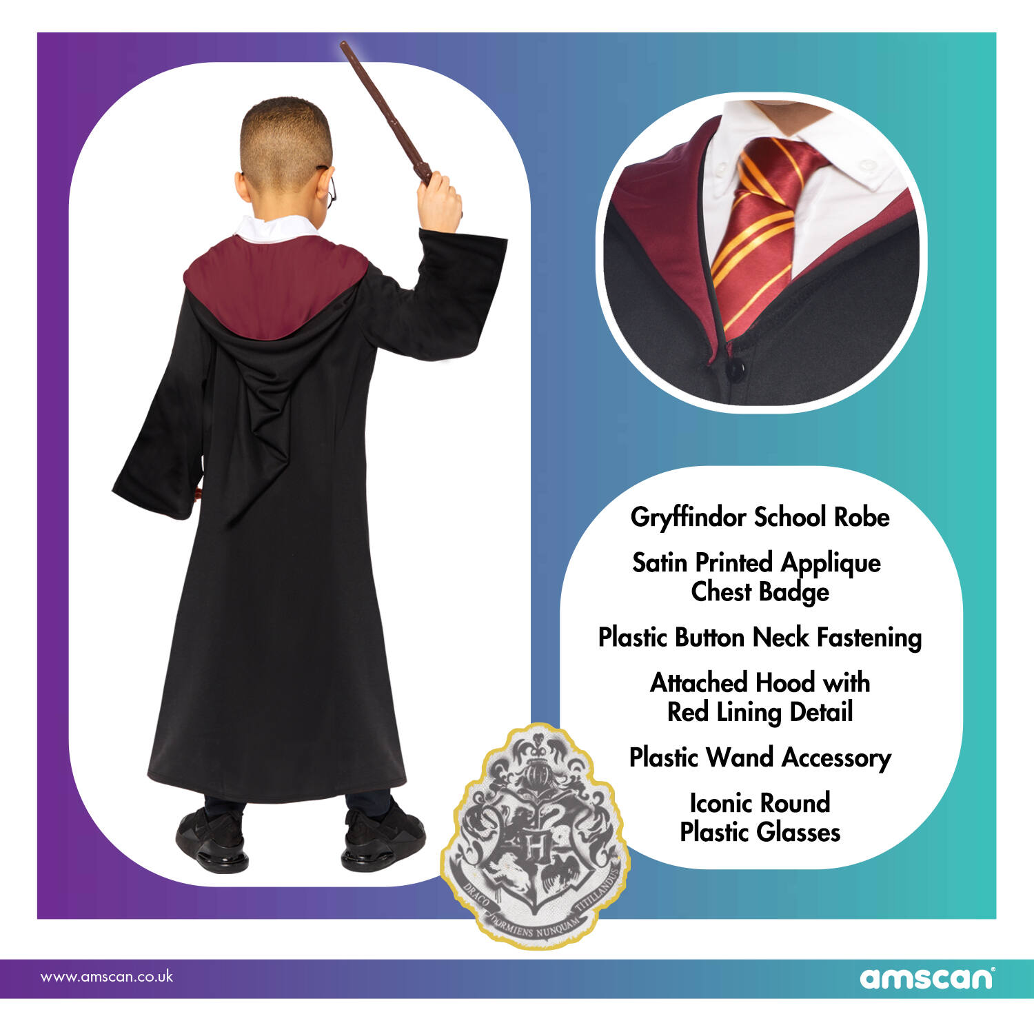 Child Costume Harry Potter Robe Kit 4-6 Years