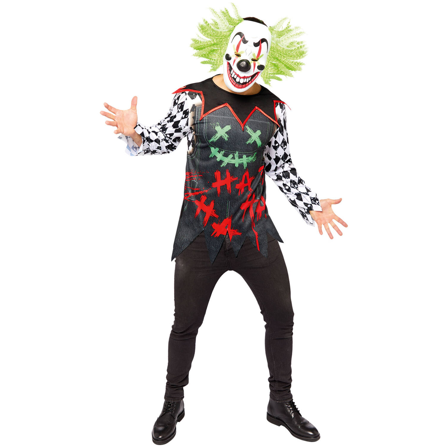 Adult Costume Haha Clown Set Size Plus