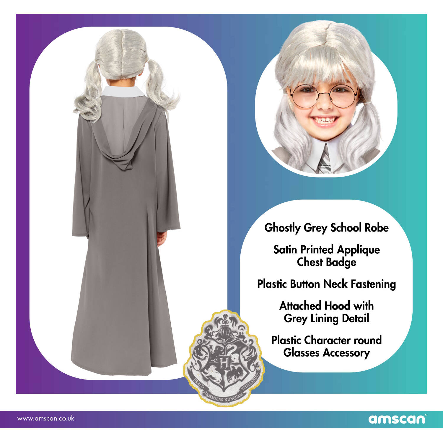 Child Costume Moaning Myrtle Age 8-10 Years