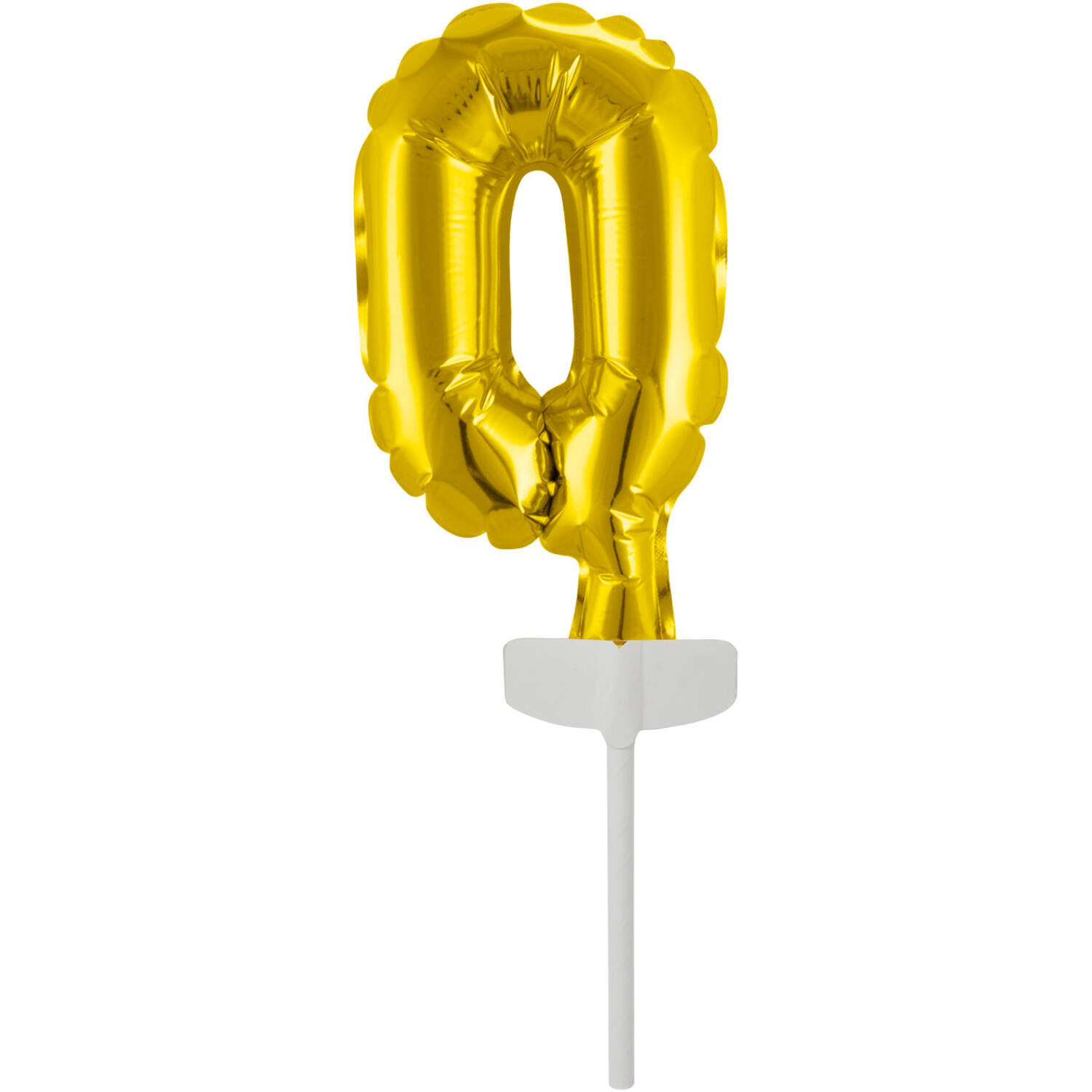 Micro Size Number 0 Gold Foil Balloon N6 Packaged 11 cm x 7 cm