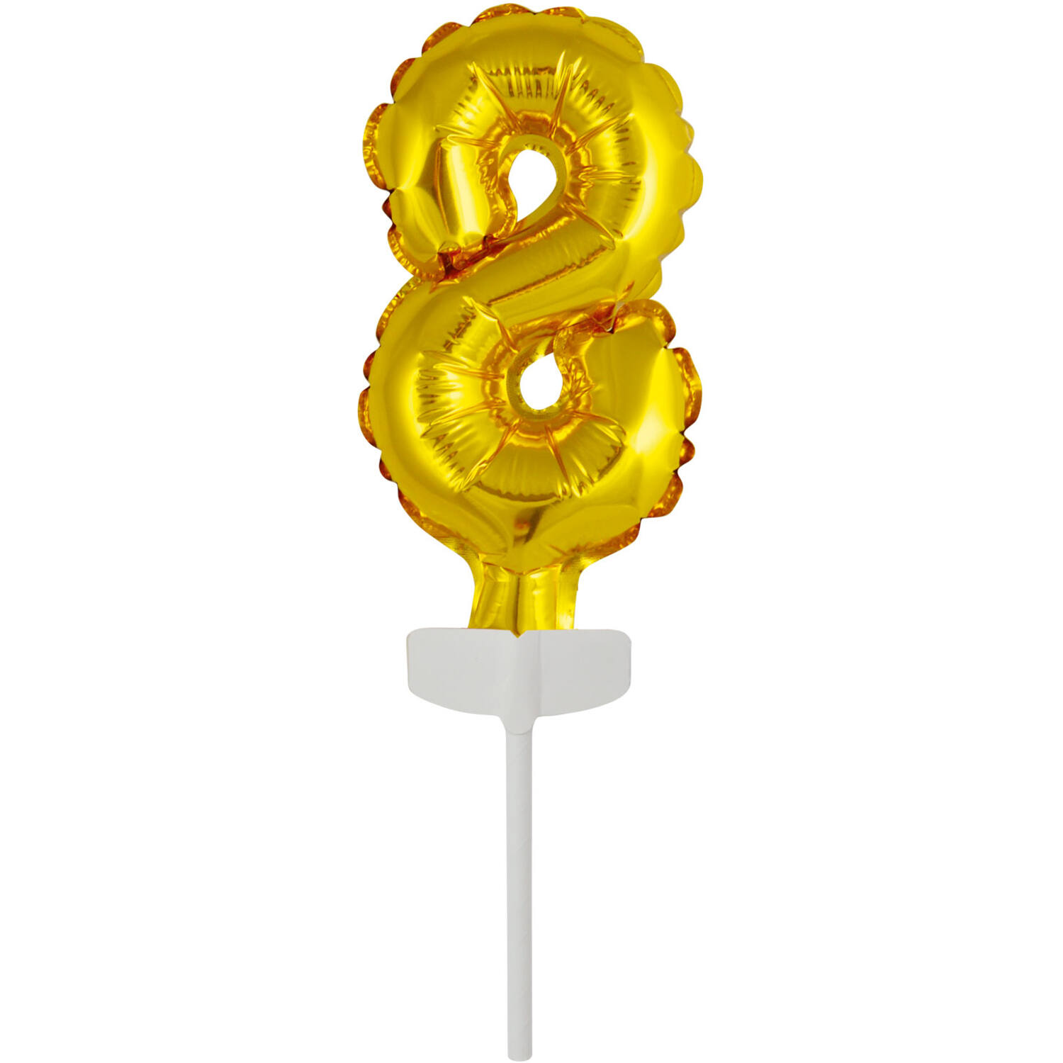 Micro Size Number 8 Gold Foil Balloon N6 Packaged 11 cm x 6 cm