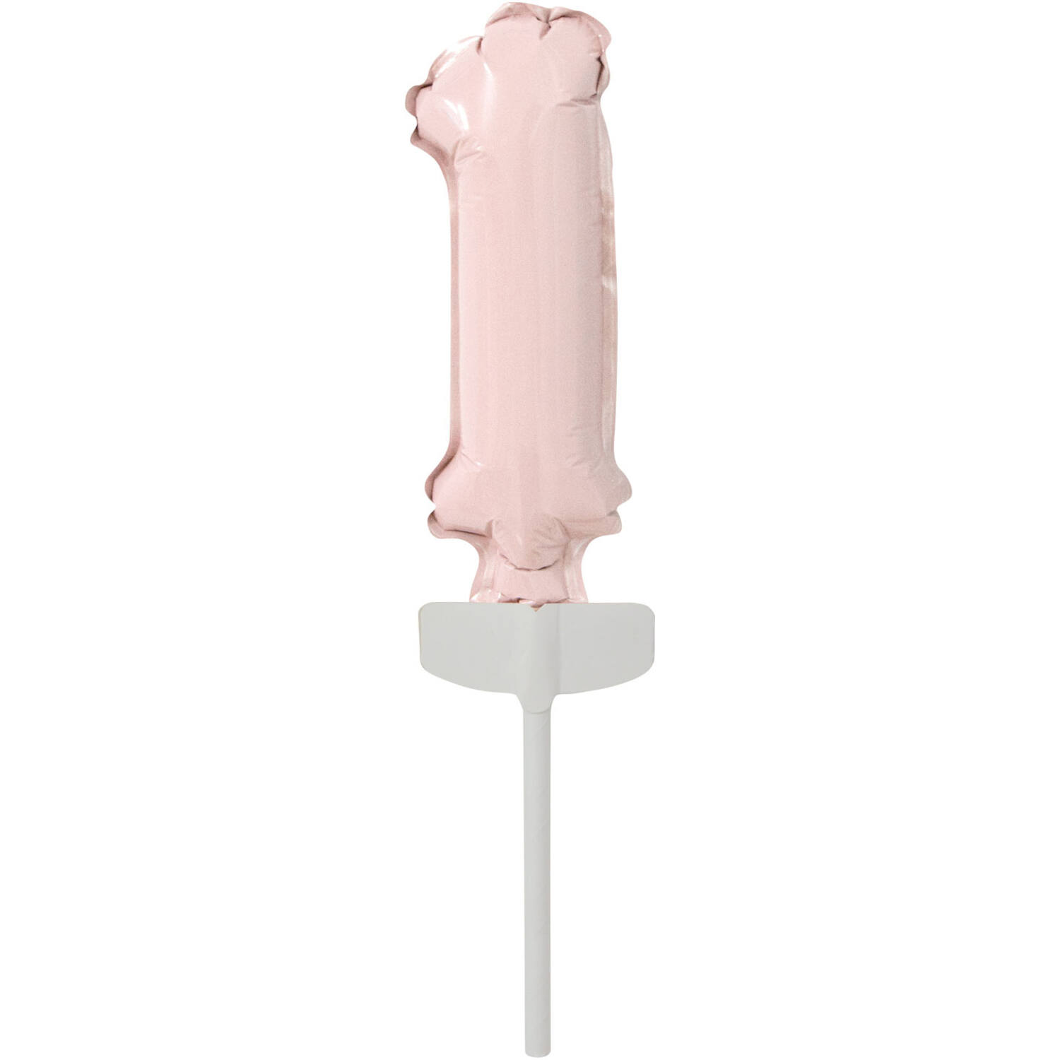 Micro Size Number Number 1 Pastel Pink Foil Balloon N6 Packaged 11 cm x 4 cm