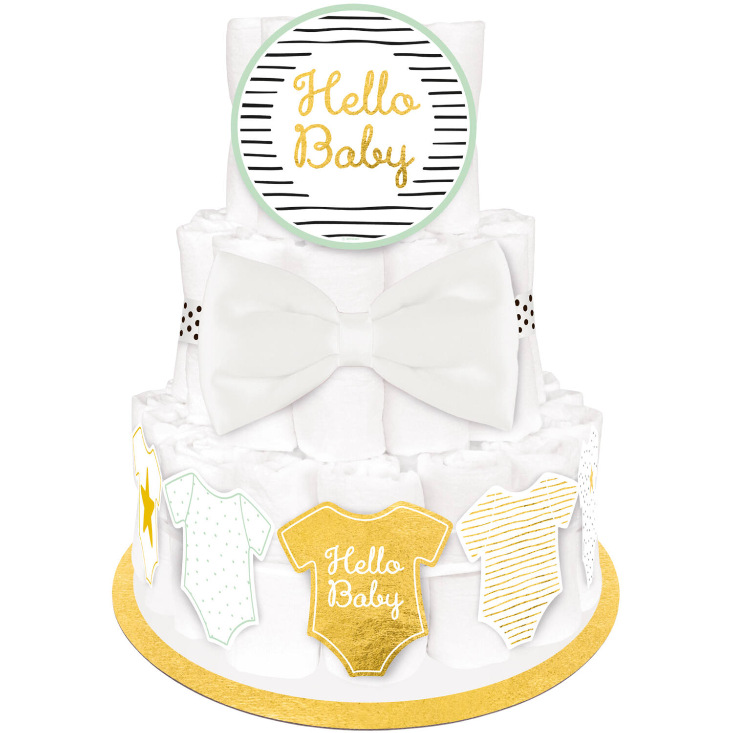 Diaper Cake Decoration Kit Hello Baby 5 Parts