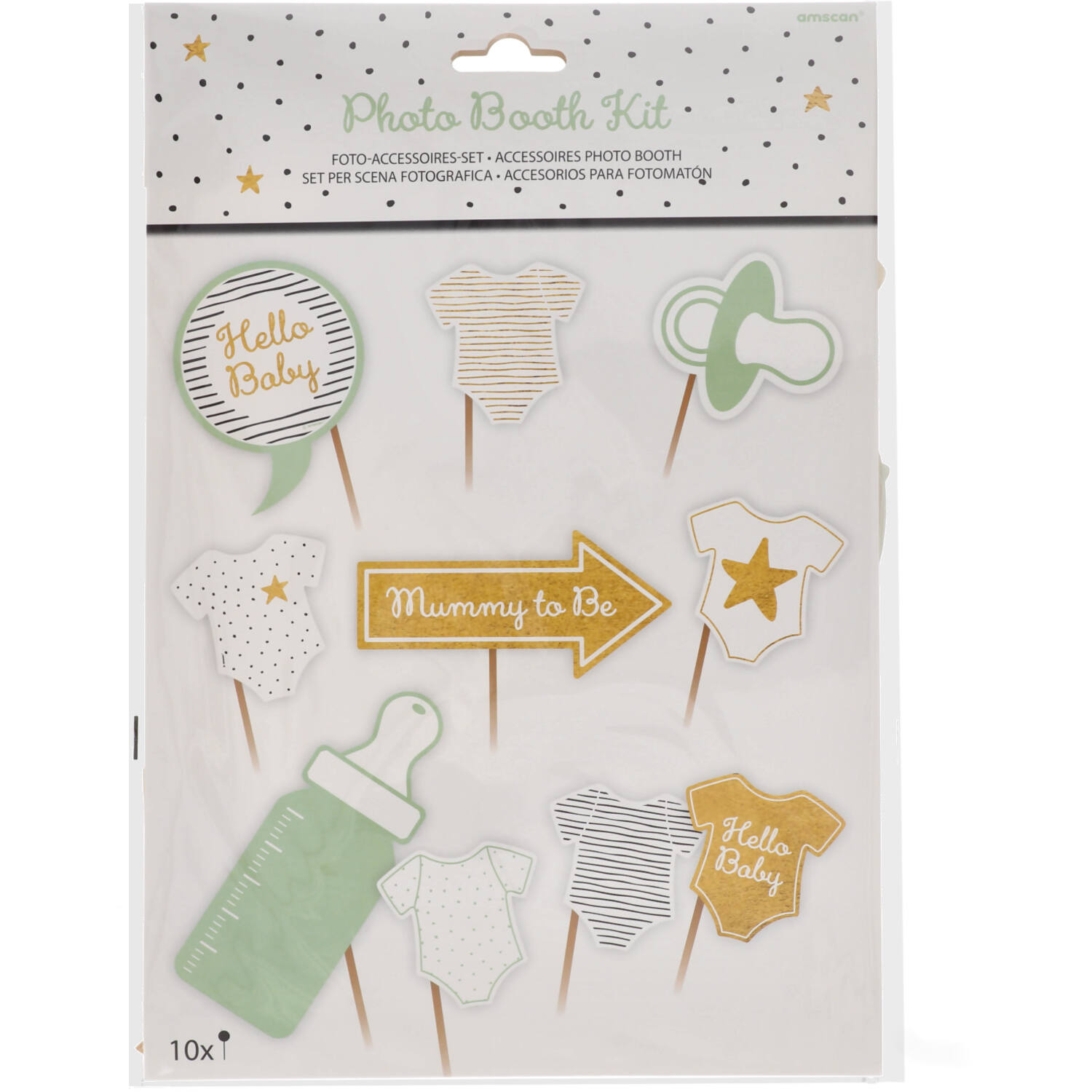 Photo Booth Kit Hello Baby Paper 10 Parts