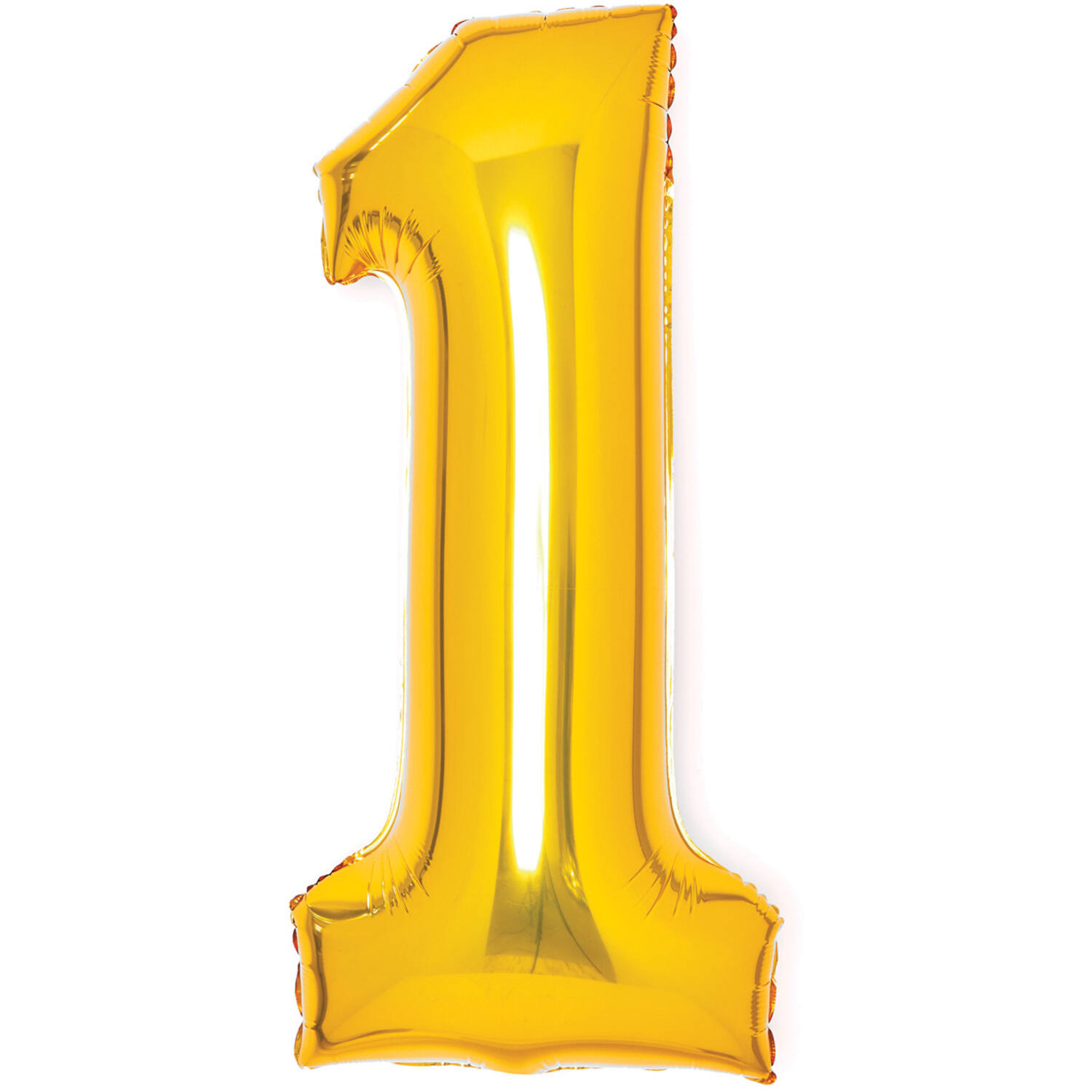 Medium Number 1 Gold Foil Balloon N26 Packaged 65 cm x 35 cm