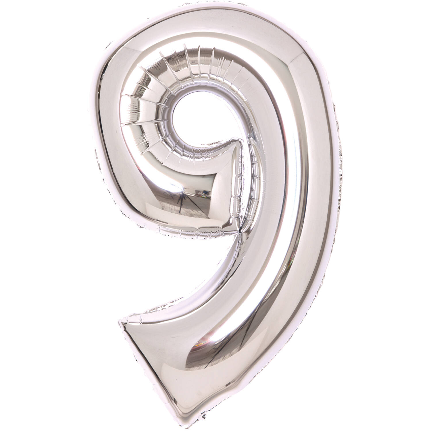 Medium Number 9 Silver Foil Balloon N26 Packaged 74 cm x 47 cm