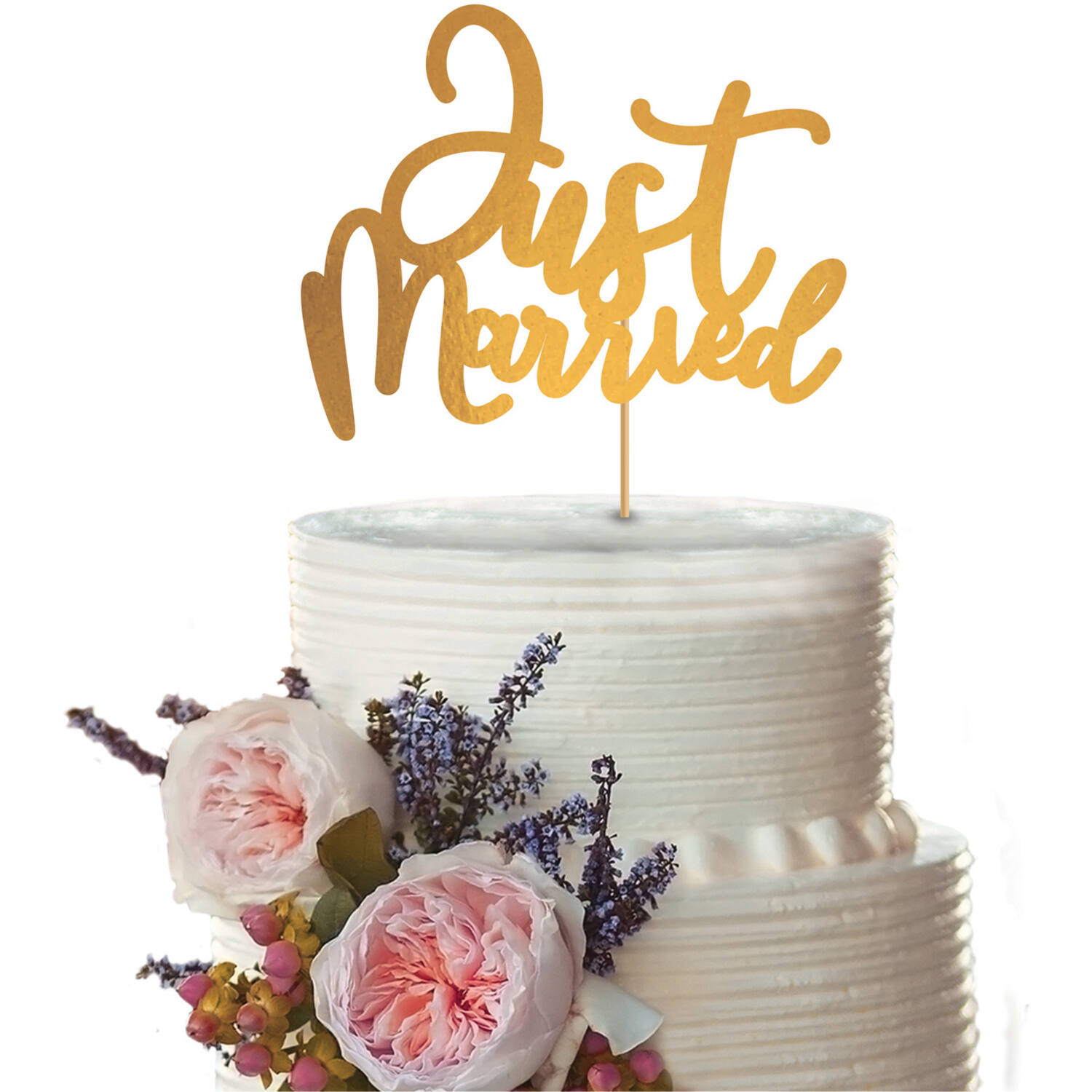 Cake Topper "Just Married" Wedding Paper