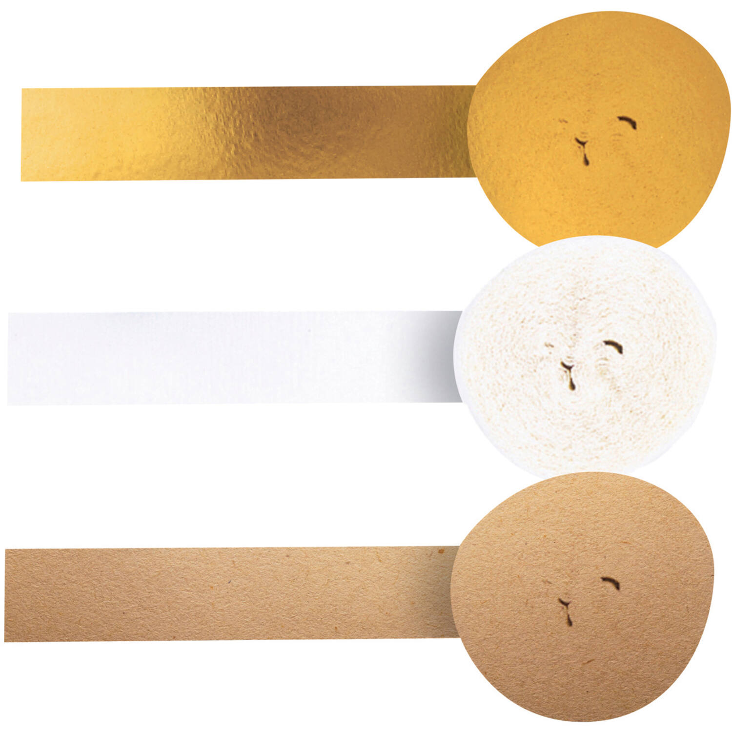 3 Crepe Streamers Wedding Paper / Foil 5 cm x 10 m