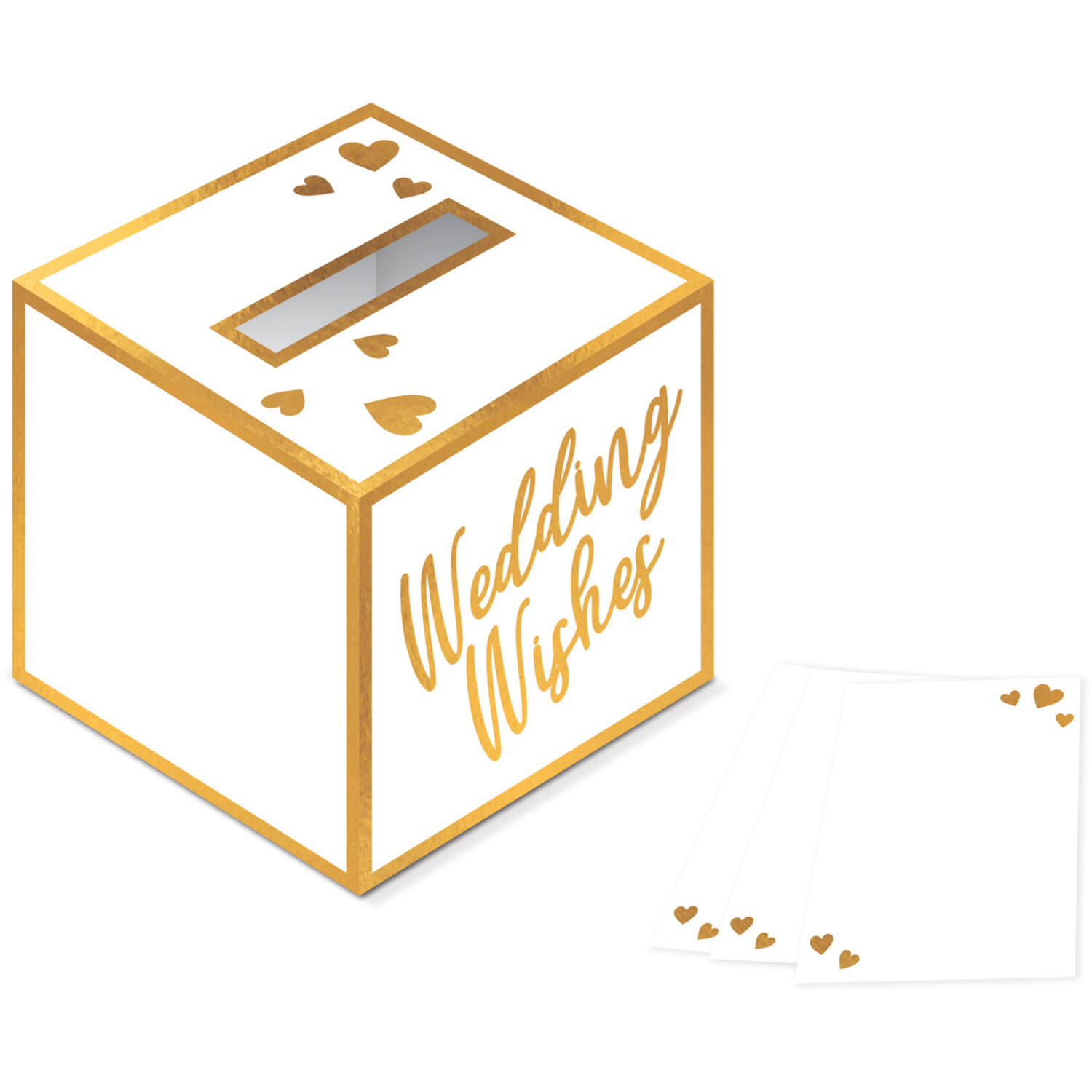 Wedding Wishes Box Wedding 25 x 25 x 25 cm with 40 Cards Paper