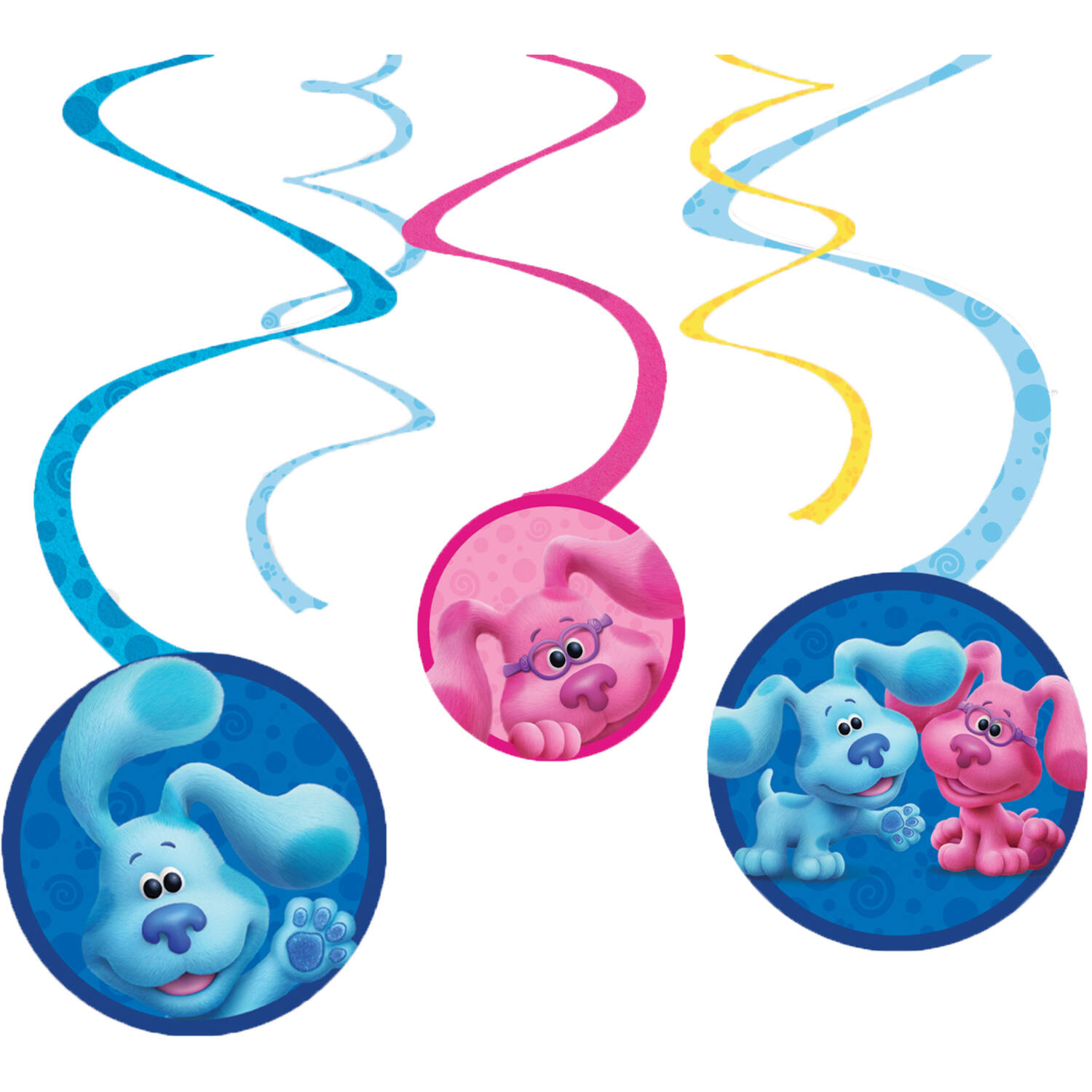 6 Swirl Decorations Blue's Clues Paper Length 60 cm