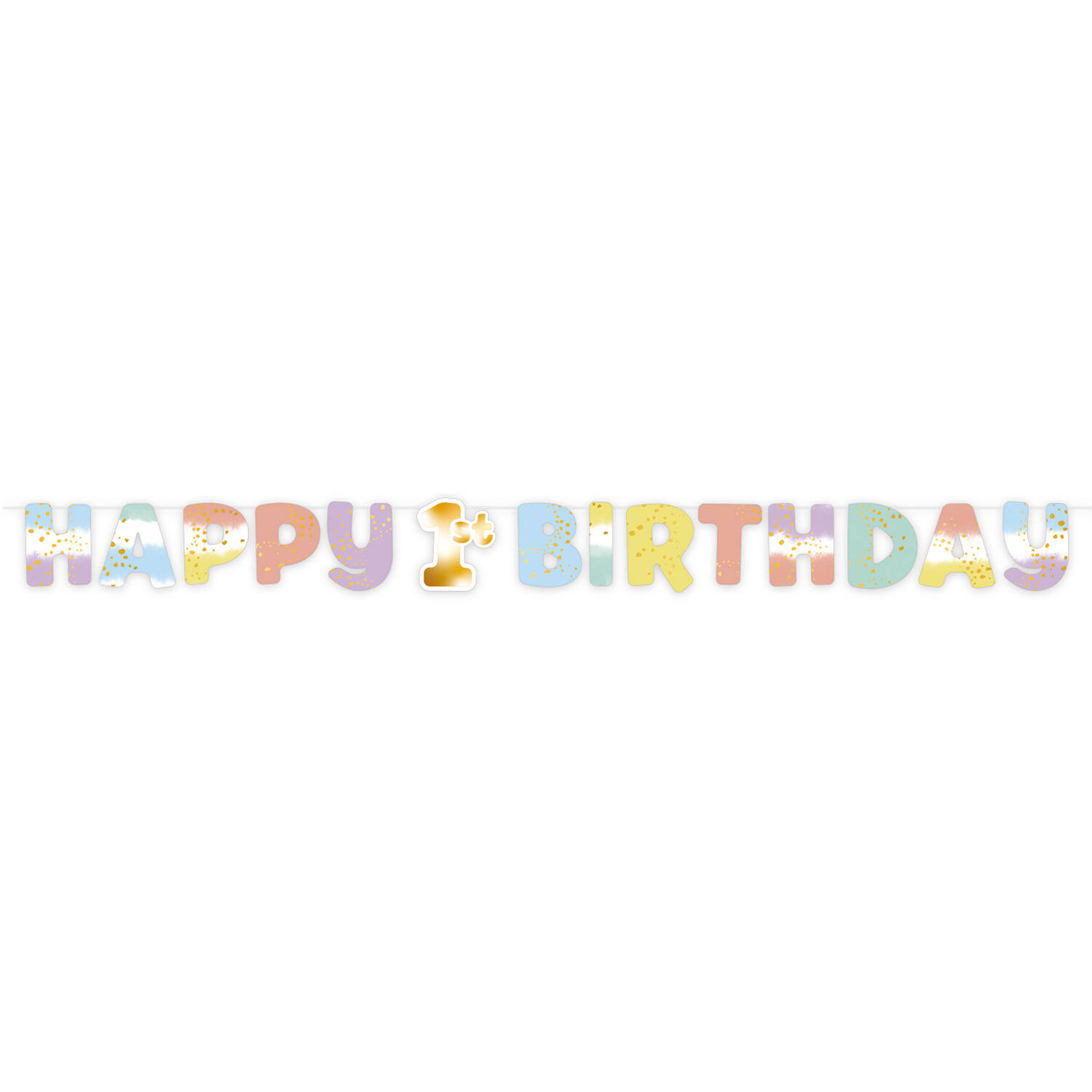 Letter Banner 1st Birthday Rainbow 180 cm x 15 cm