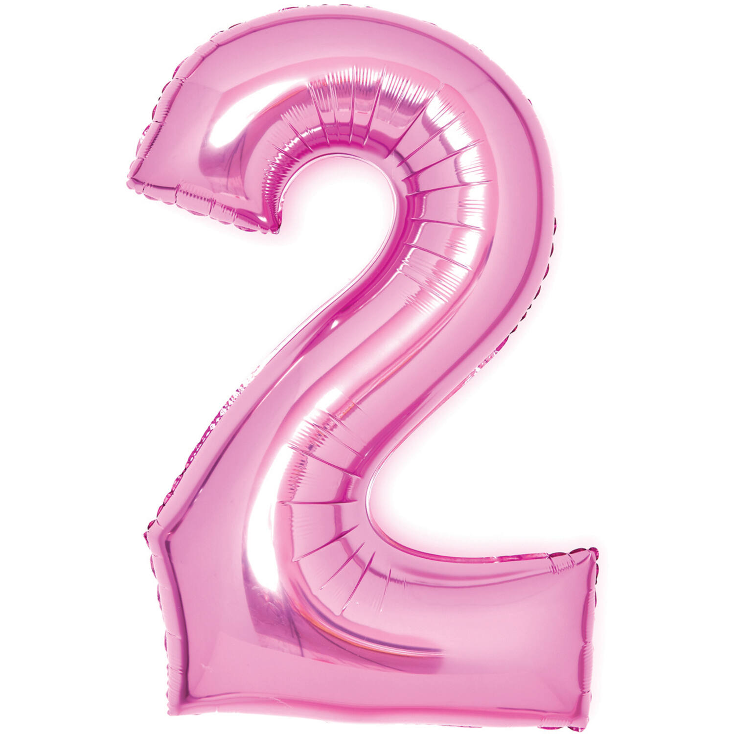 Medium Number 2 Pink Foil Balloon N26 Packaged 70 cm x 51 cm