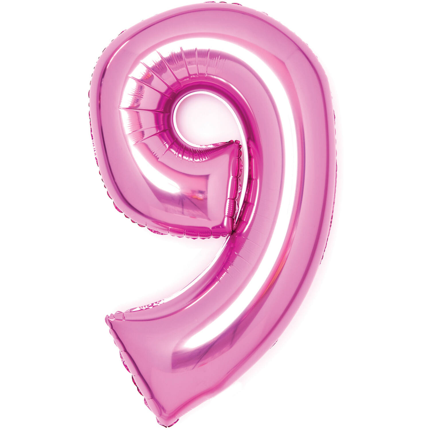 Medium Number 9 Pink Foil Balloon N26 Packaged 74 cm x 47 cm