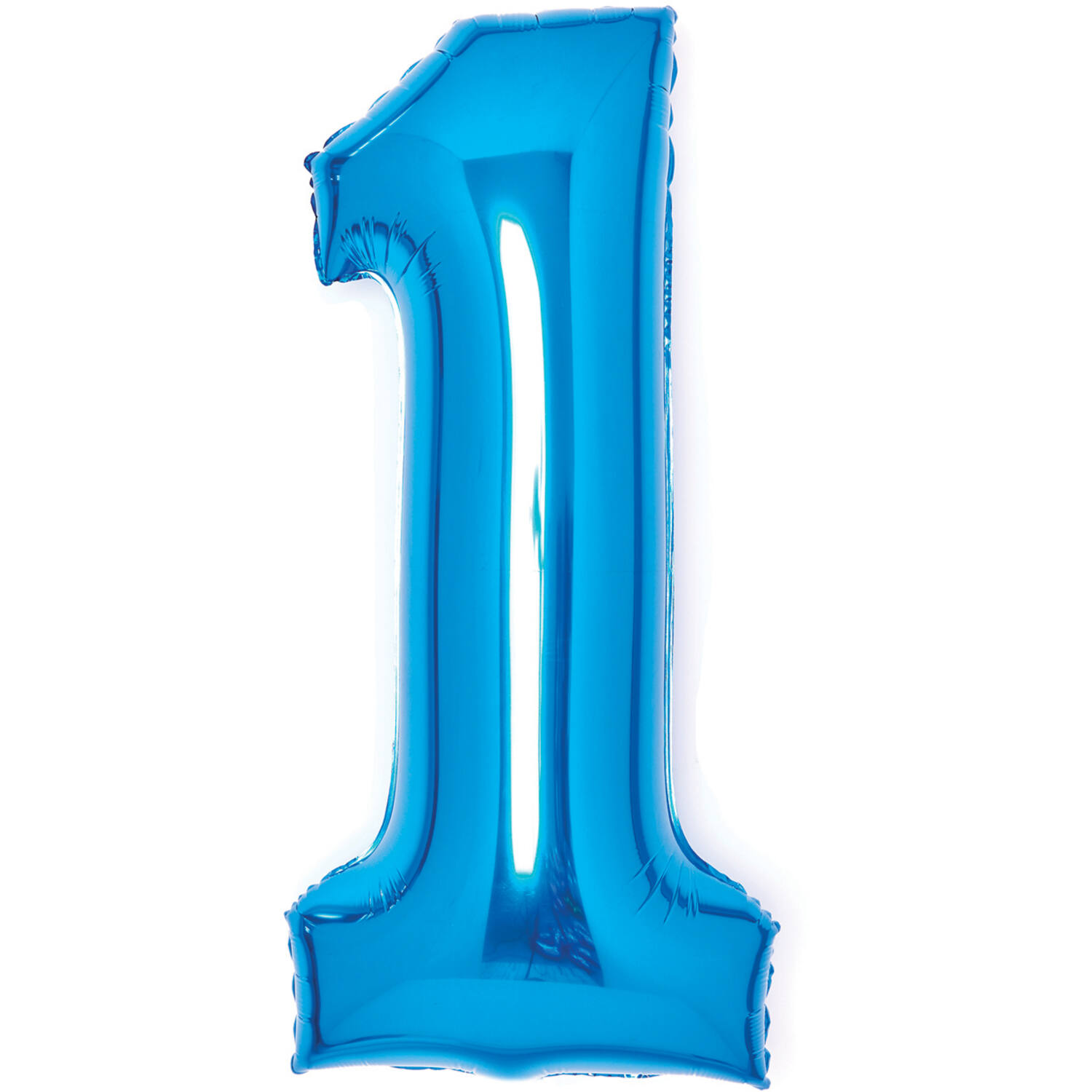 Medium Number 1 Blue Foil Balloon N26 Packaged 65 cm x 35 cm