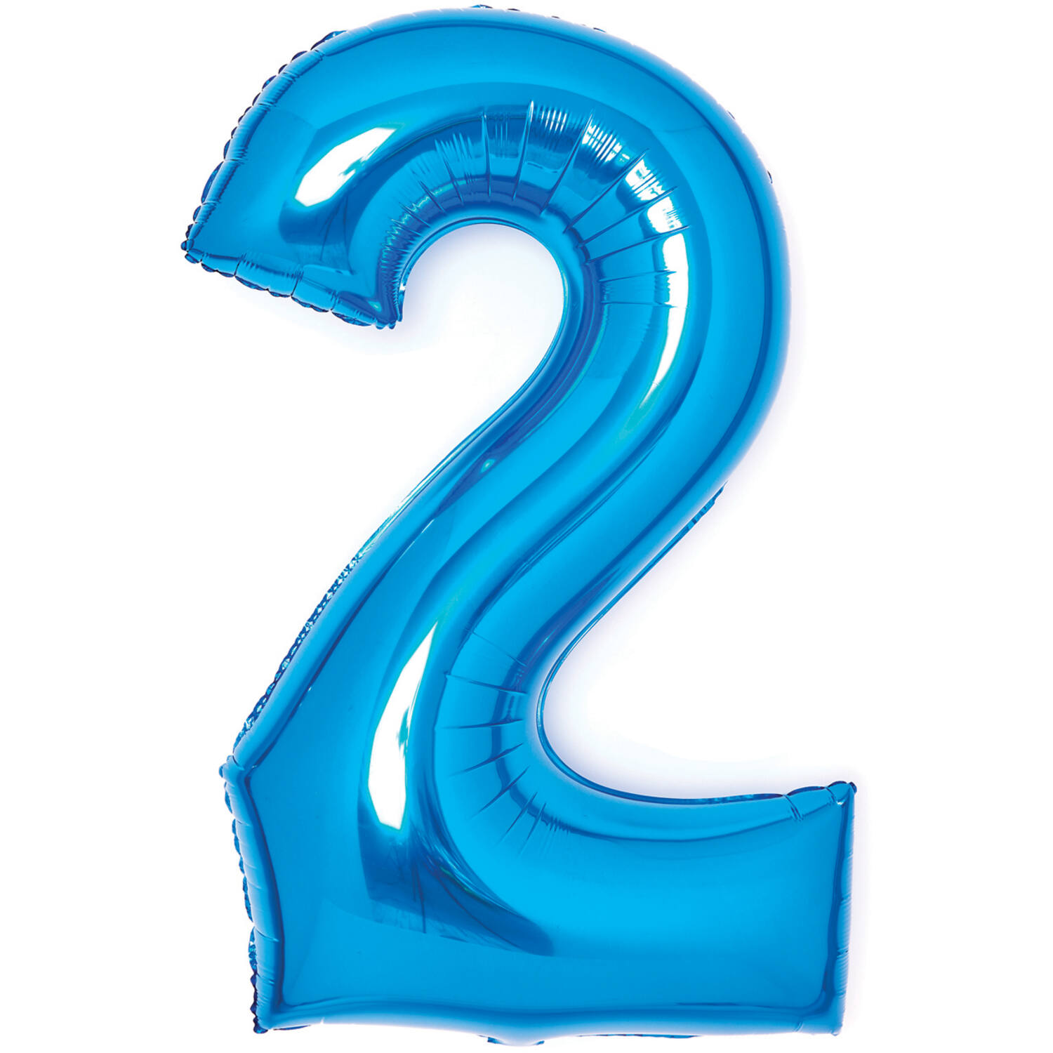Medium Number 2 Blue Foil Balloon N26 Packaged 70 cm x 51 cm