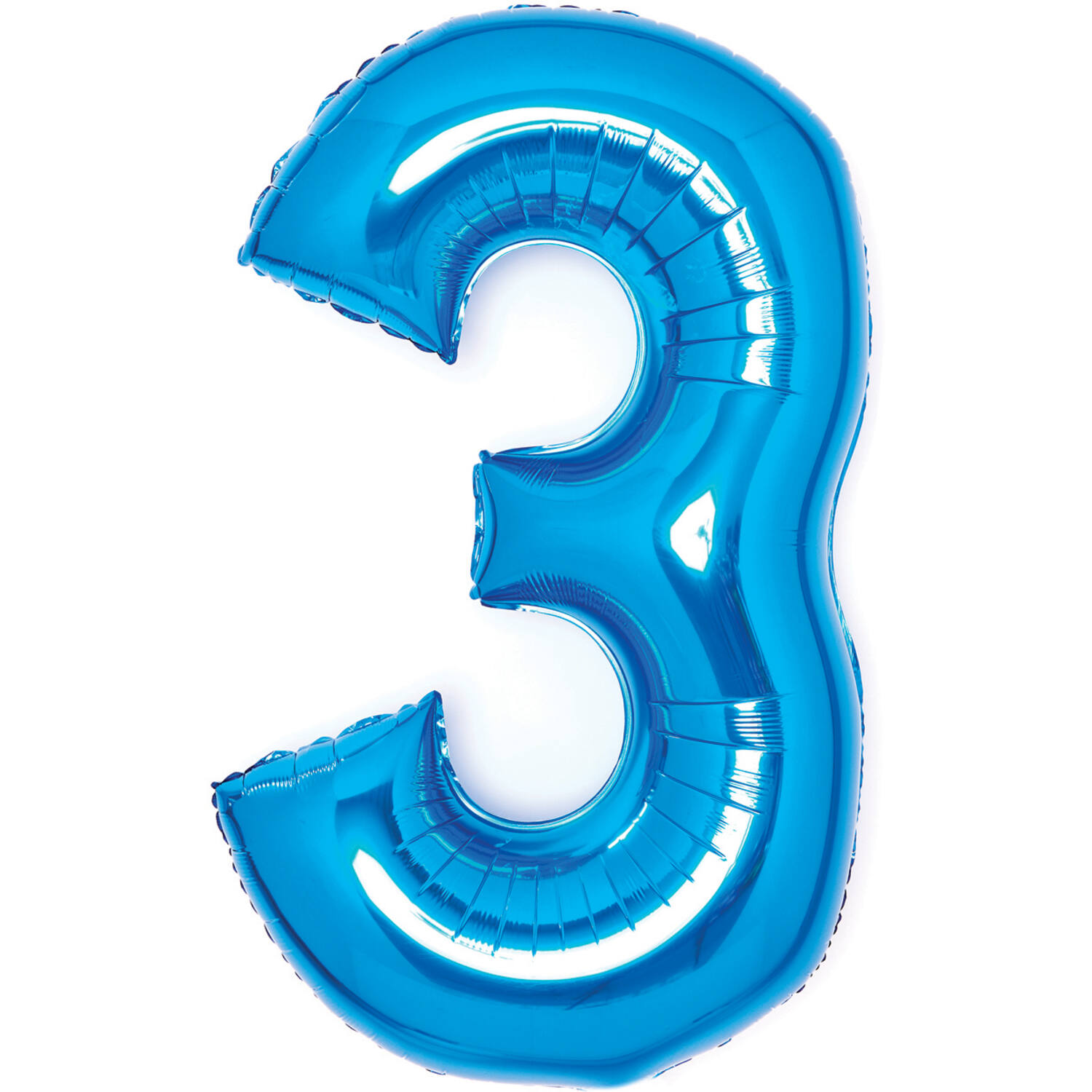 Medium Number 3 Blue Foil Balloon N26 Packaged 70 cm x 50 cm