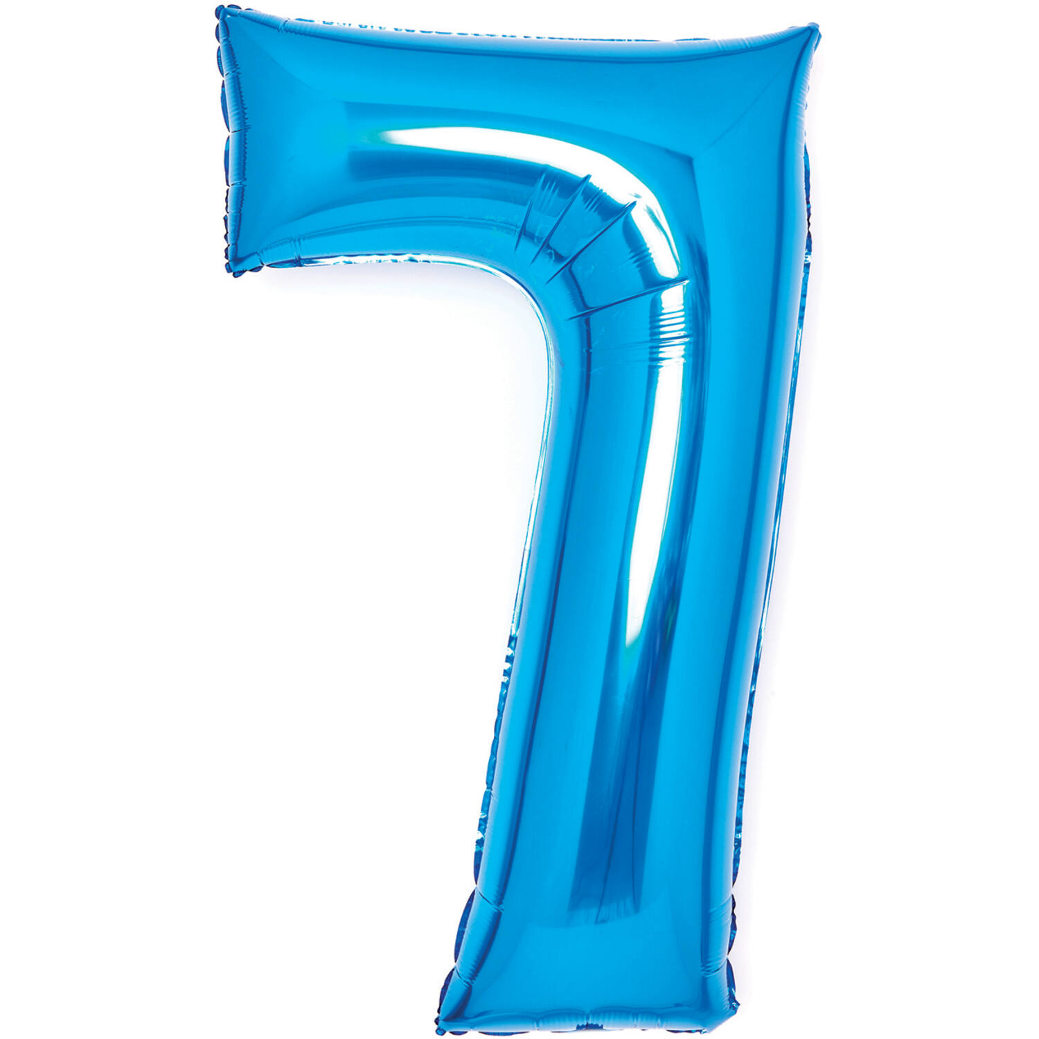 Medium Number 7 Blue Foil Balloon N26 Packaged 70 cm x 45 cm