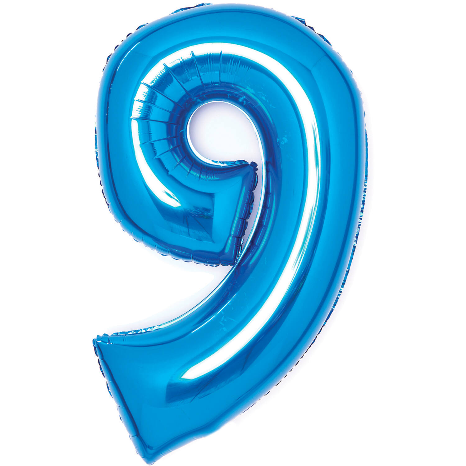 Medium Number 9 Blue Foil Balloon N26 Packaged 74 cm x 47 cm