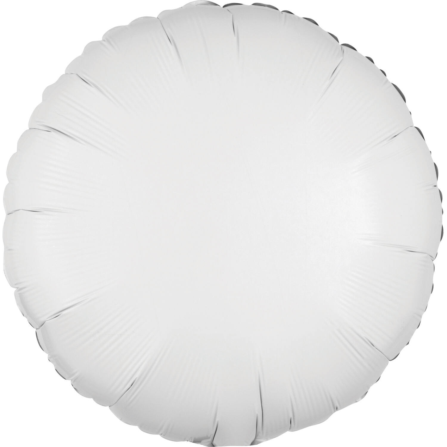Standard Metallic White Round Foil Balloon C16 Packaged 43 c