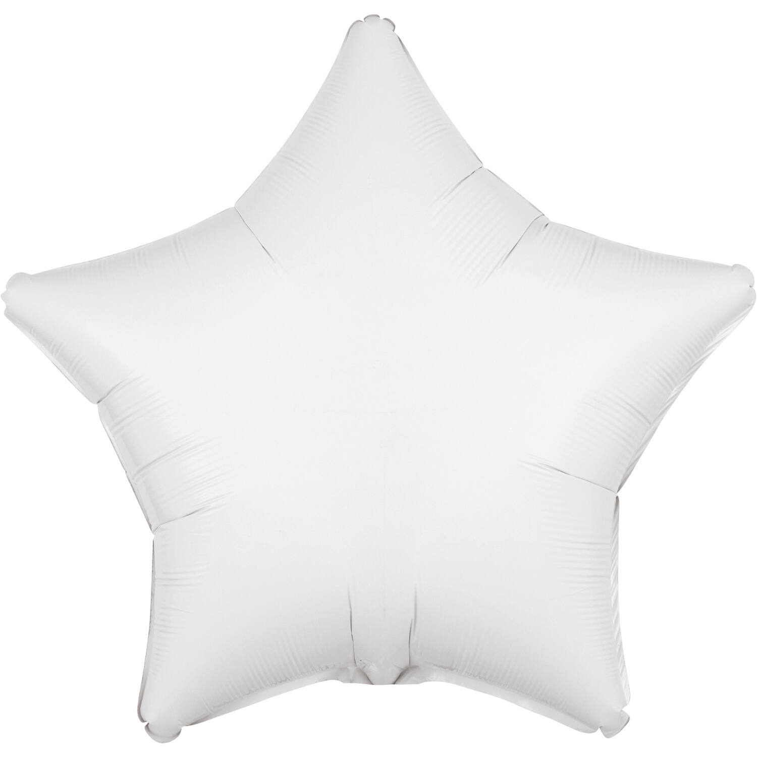 Standard Metallic White Star Foil Balloon C16 Packaged 48 cm