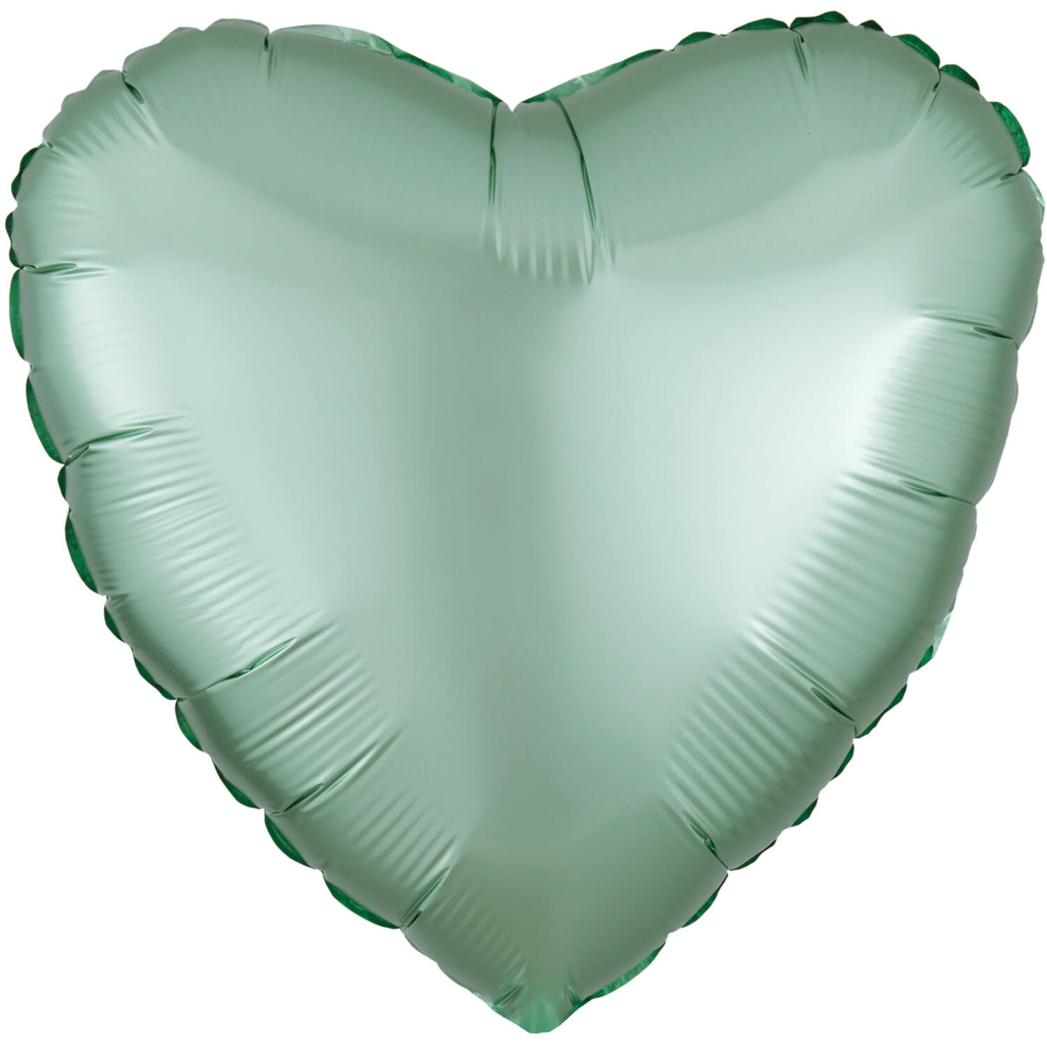 Standard Silk Lustre Mint Green Heart Foil Balloon C16 Bulk 43 cm