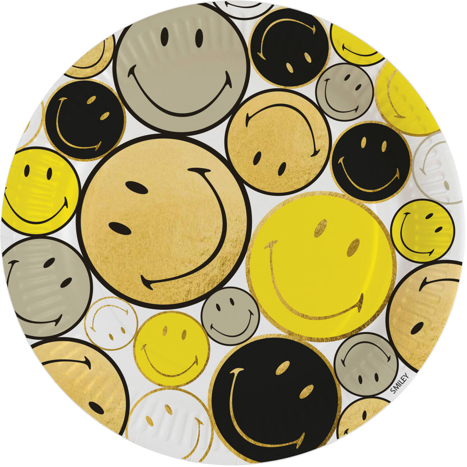 8 Plates Smiley Originals Round Paper 23 cm