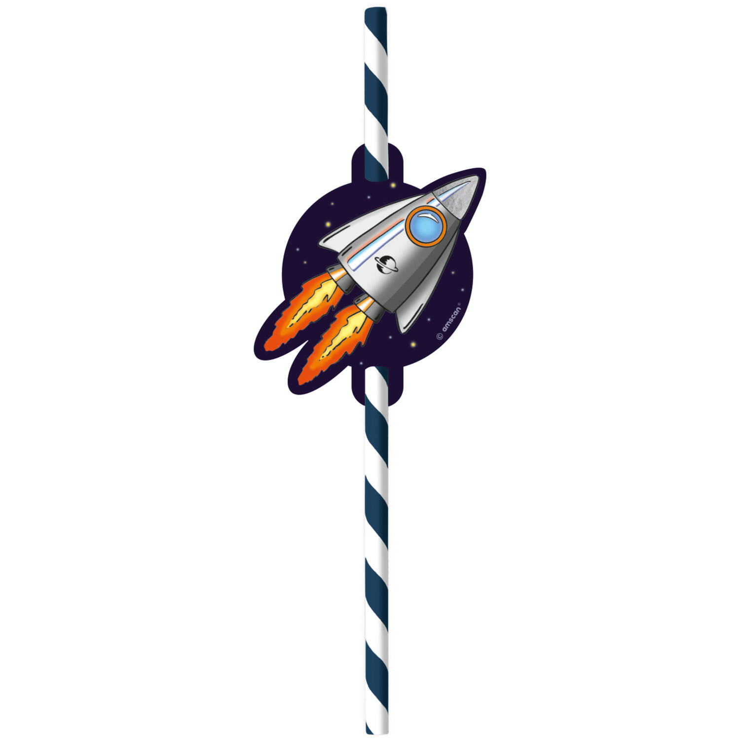 8 Drinking Straws Space Party Paper