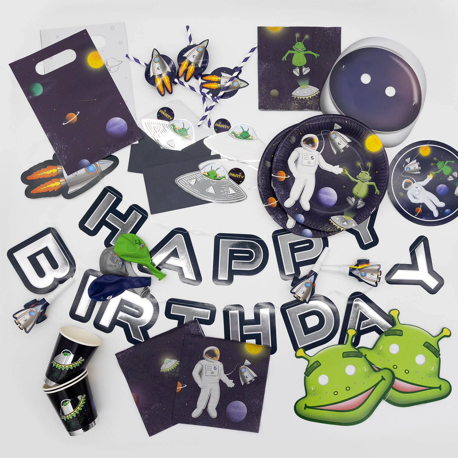 8 Loot Bags Space Party Paper 15.8 x 23.6 cm