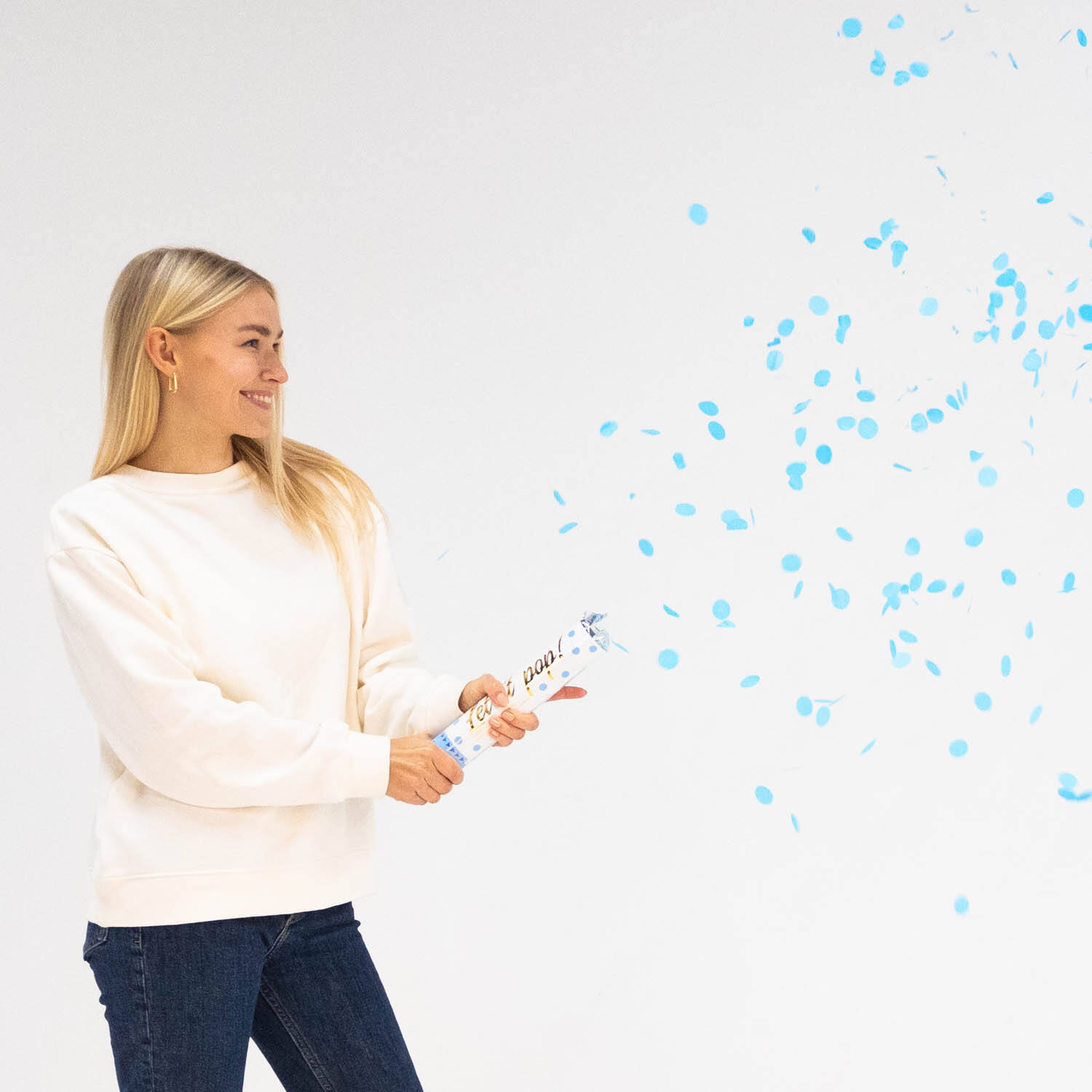 Confetti Cannon Blue Round Paper 28 cm