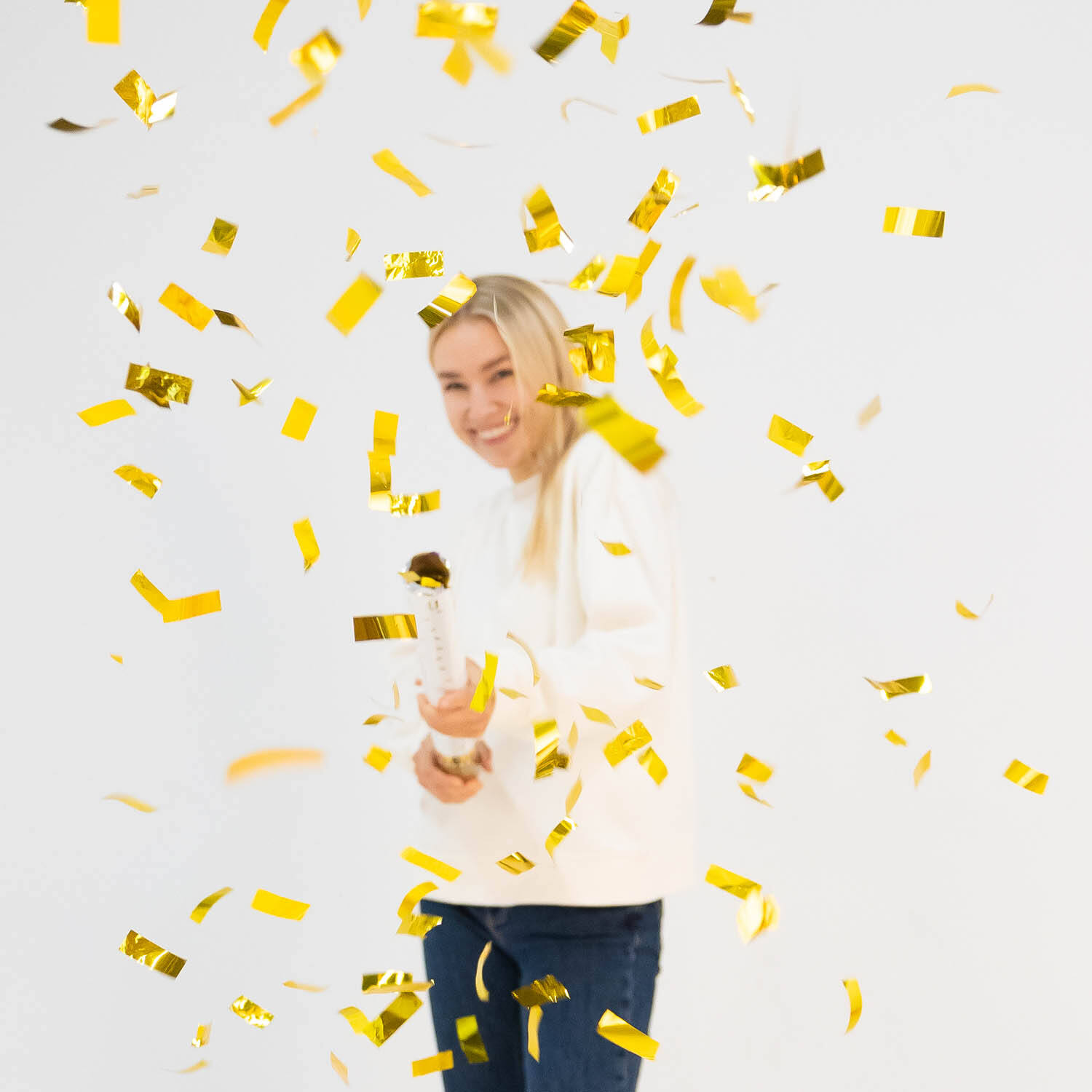 Confetti Cannon Gold Rectangular Foil 60 cm