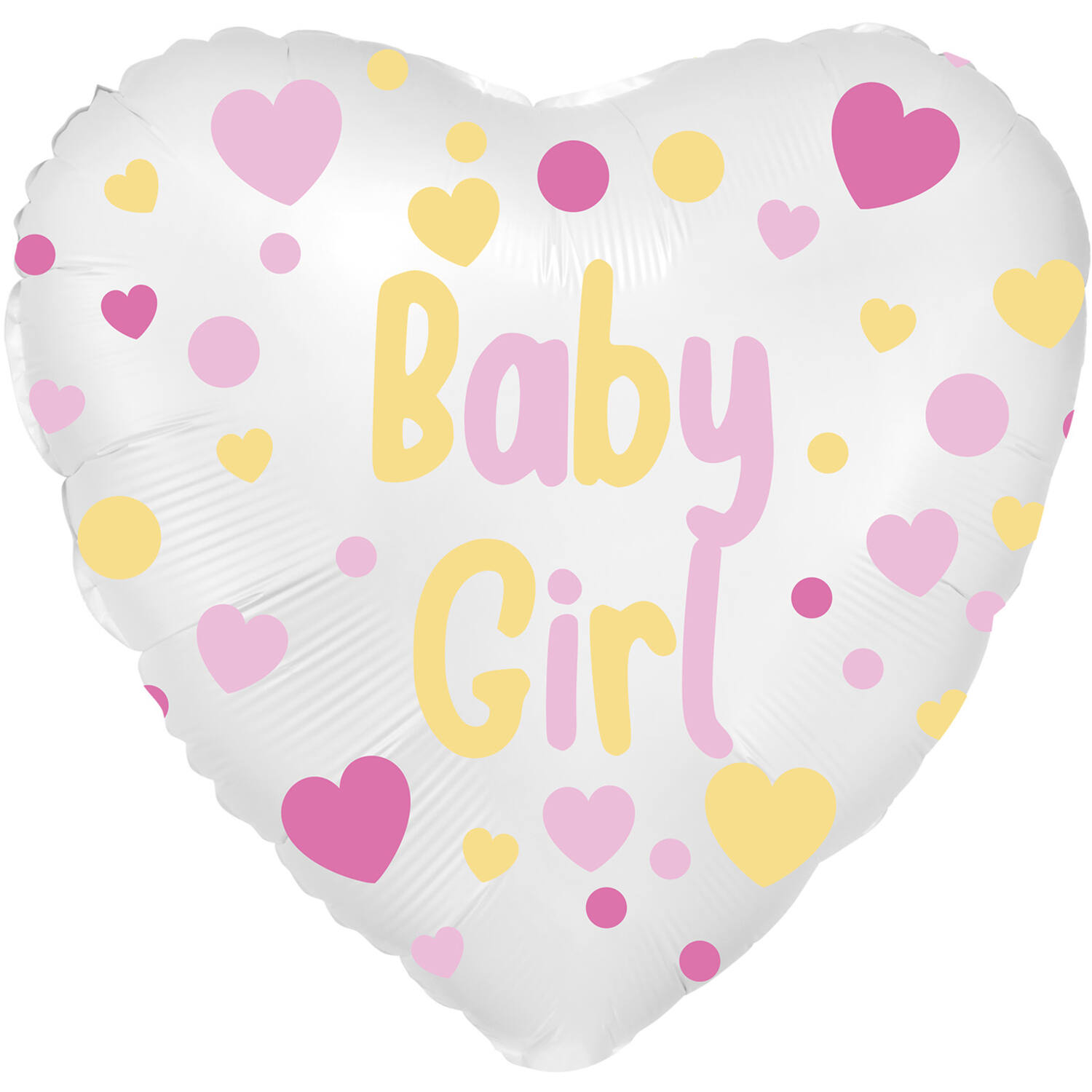Standard Baby Girl Heart Foil Balloon C40 Packaged 43 cm