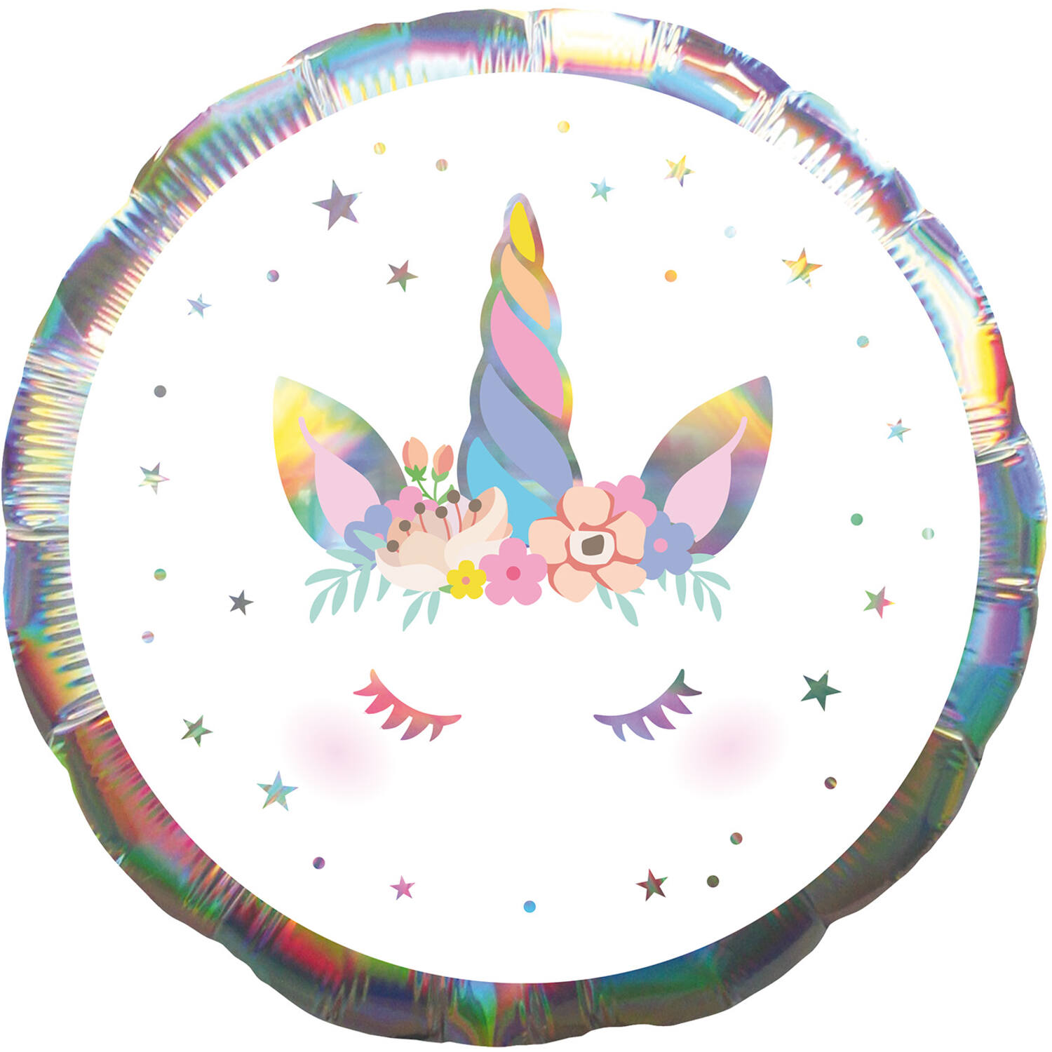 Standard Holographic Iridescent Unicorn Party Foil Balloon C55 Packaged 43 cm